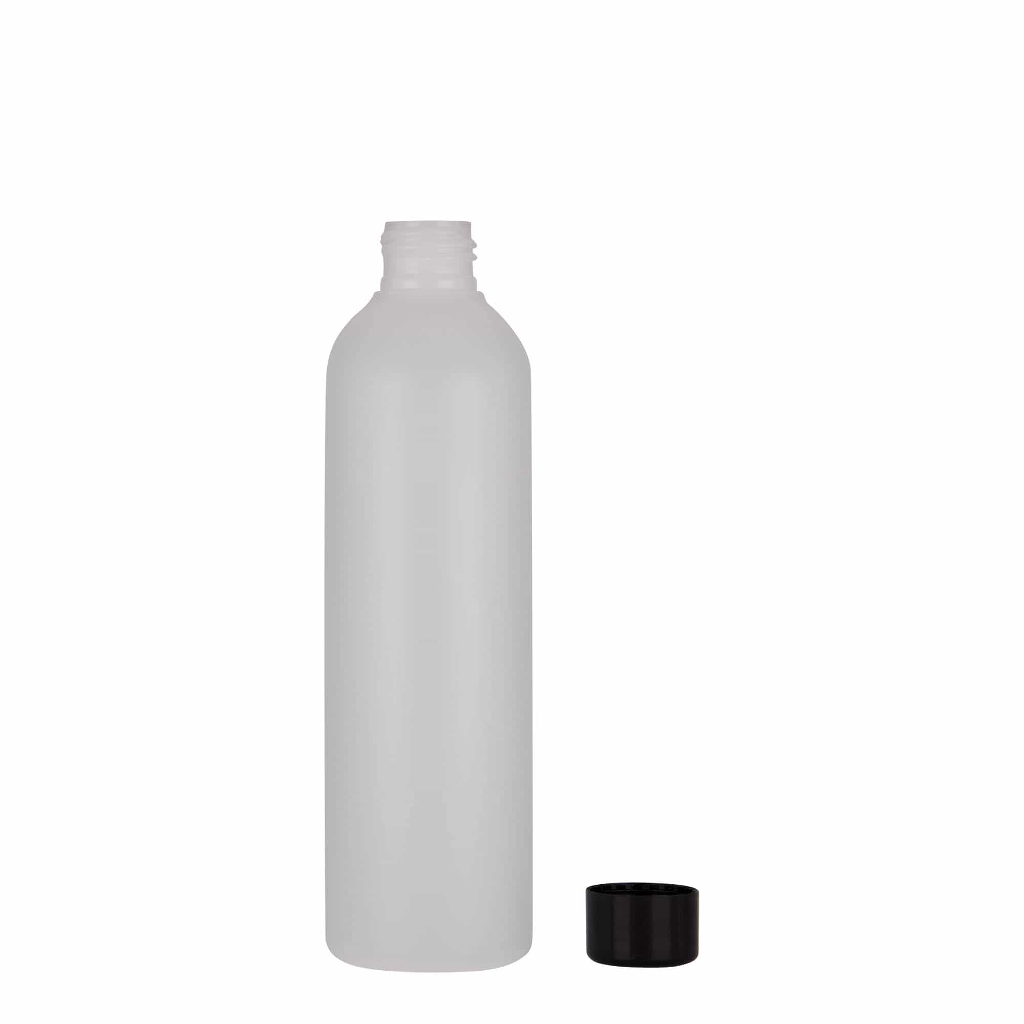 250 ml plastpudel 'Tuffy', HDPE, loomulik värv, sulgur: GPI 24/410