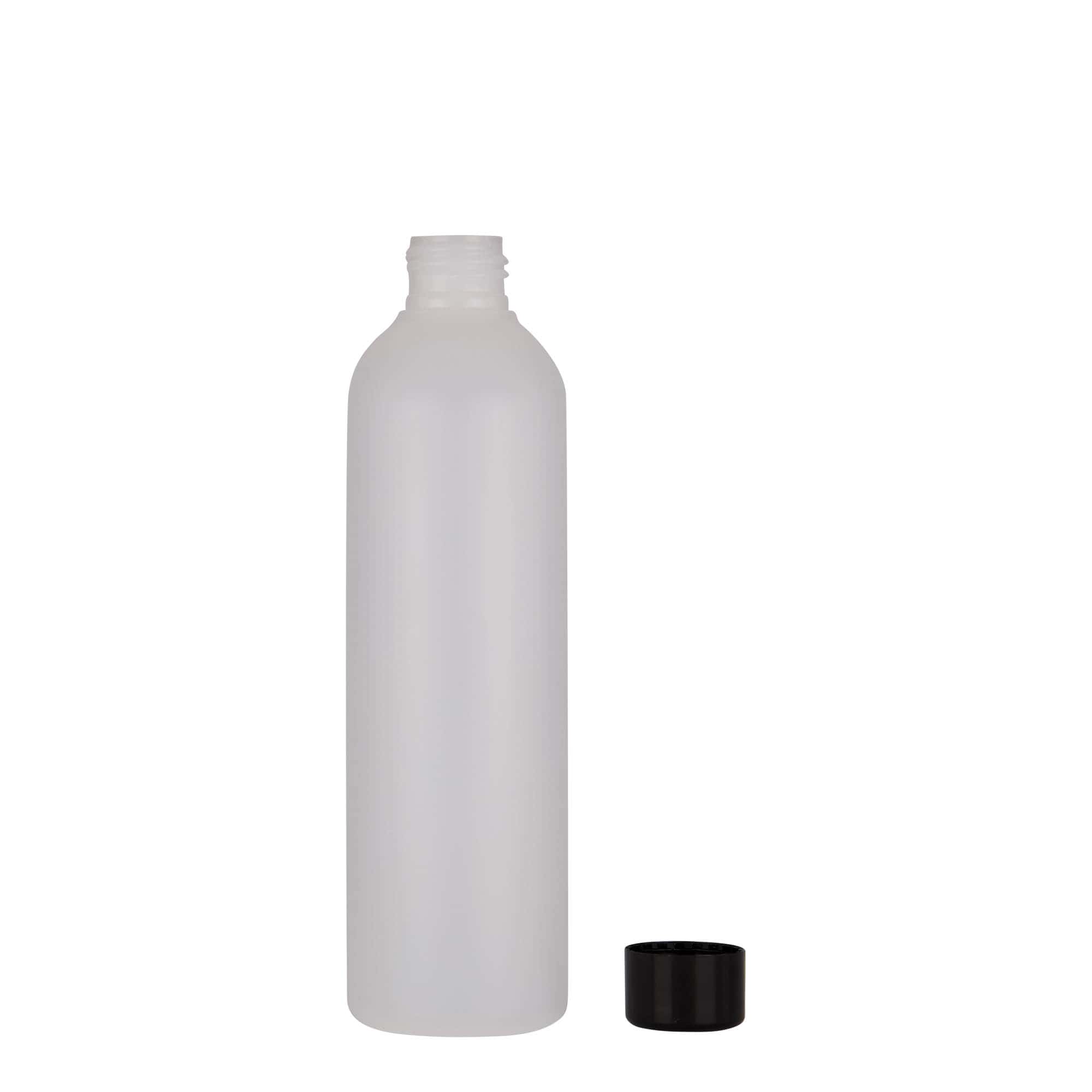 250 ml plastpudel 'Tuffy', HDPE, naturaalne, suuava: 24/410