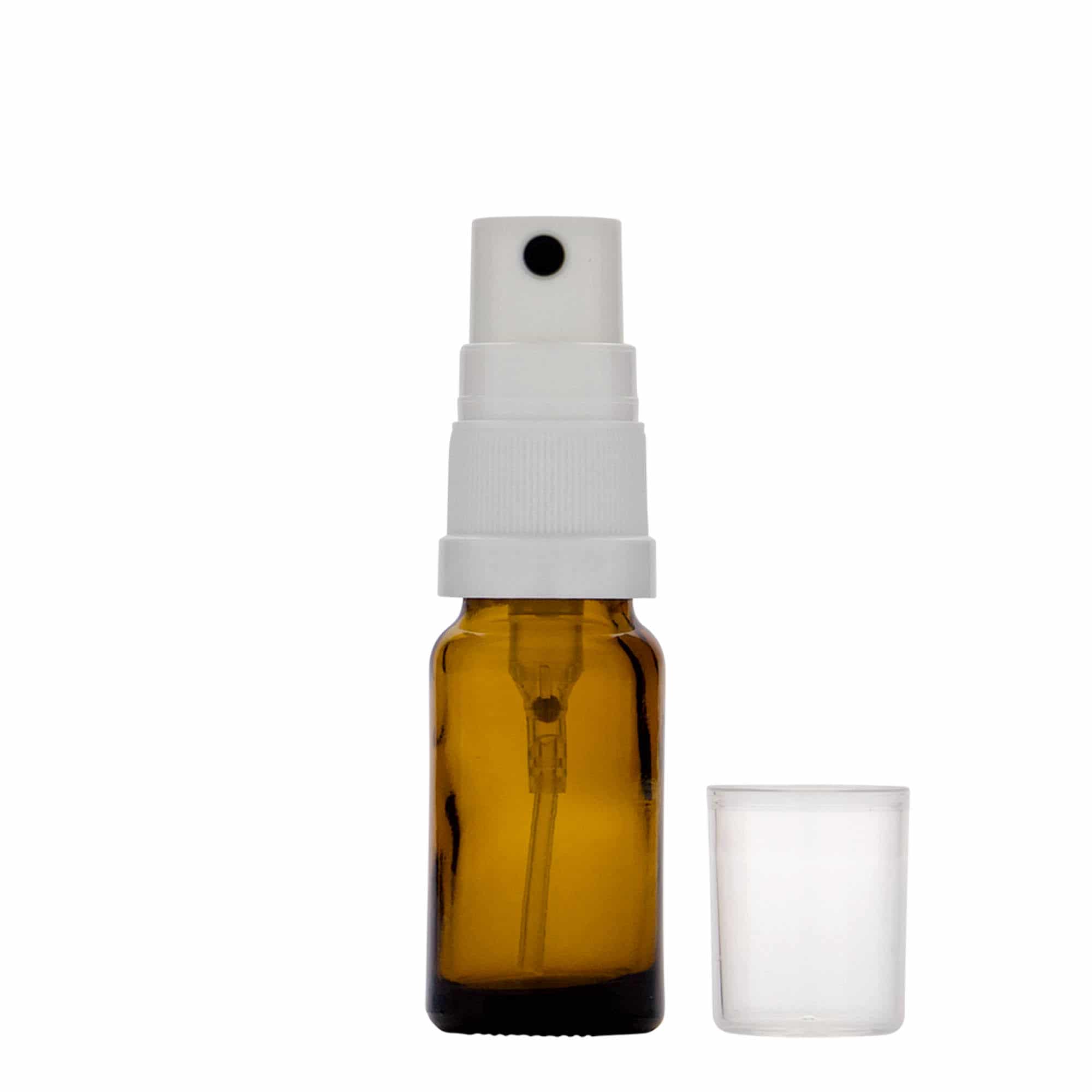 10 ml ravimi pihustuspudel, klaas, pruun, sulgur: DIN 18