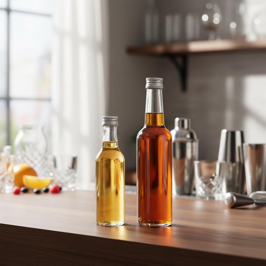 50 ml klaaspudel sirge kaelaga, ava: PP 18