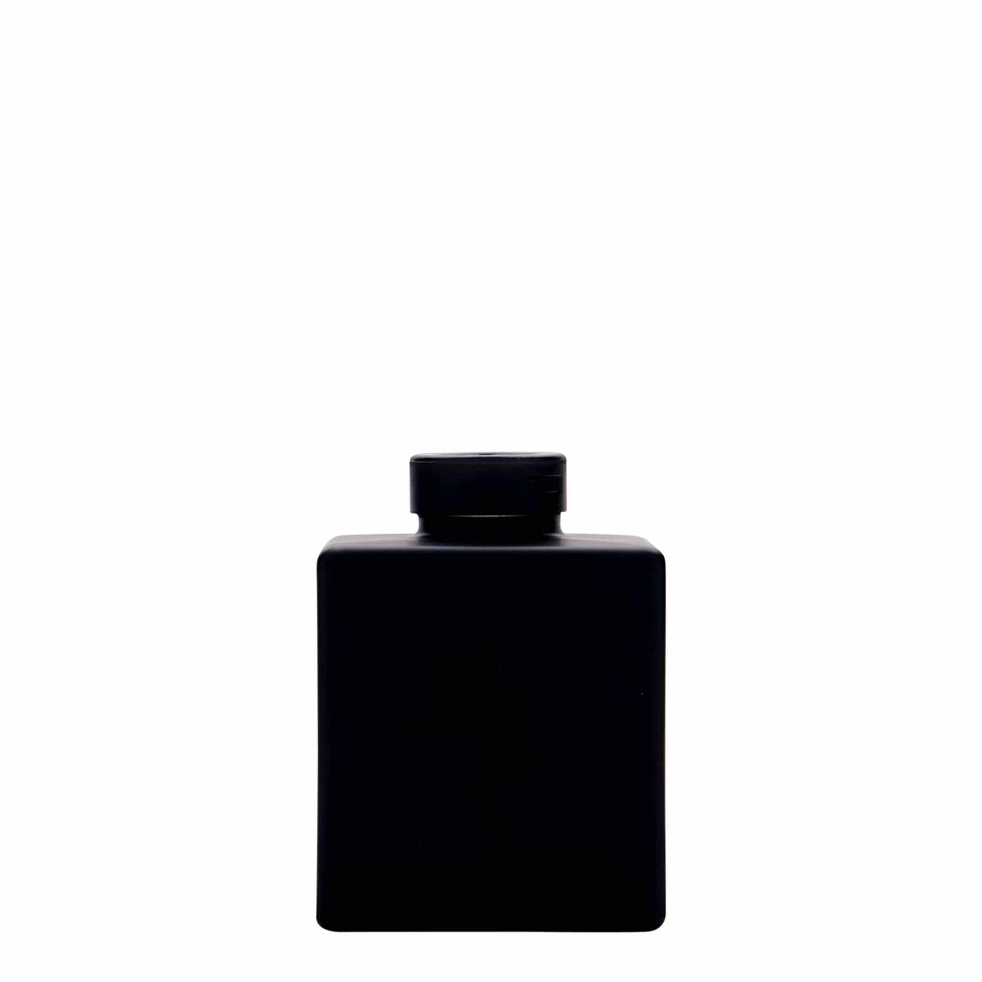 100 ml klaaspudel 'Cube', ruudukujuline, must, sulgur: kork 100 ml klaaspudel 'Cube', ruudukujuline, must, sulgur: kork