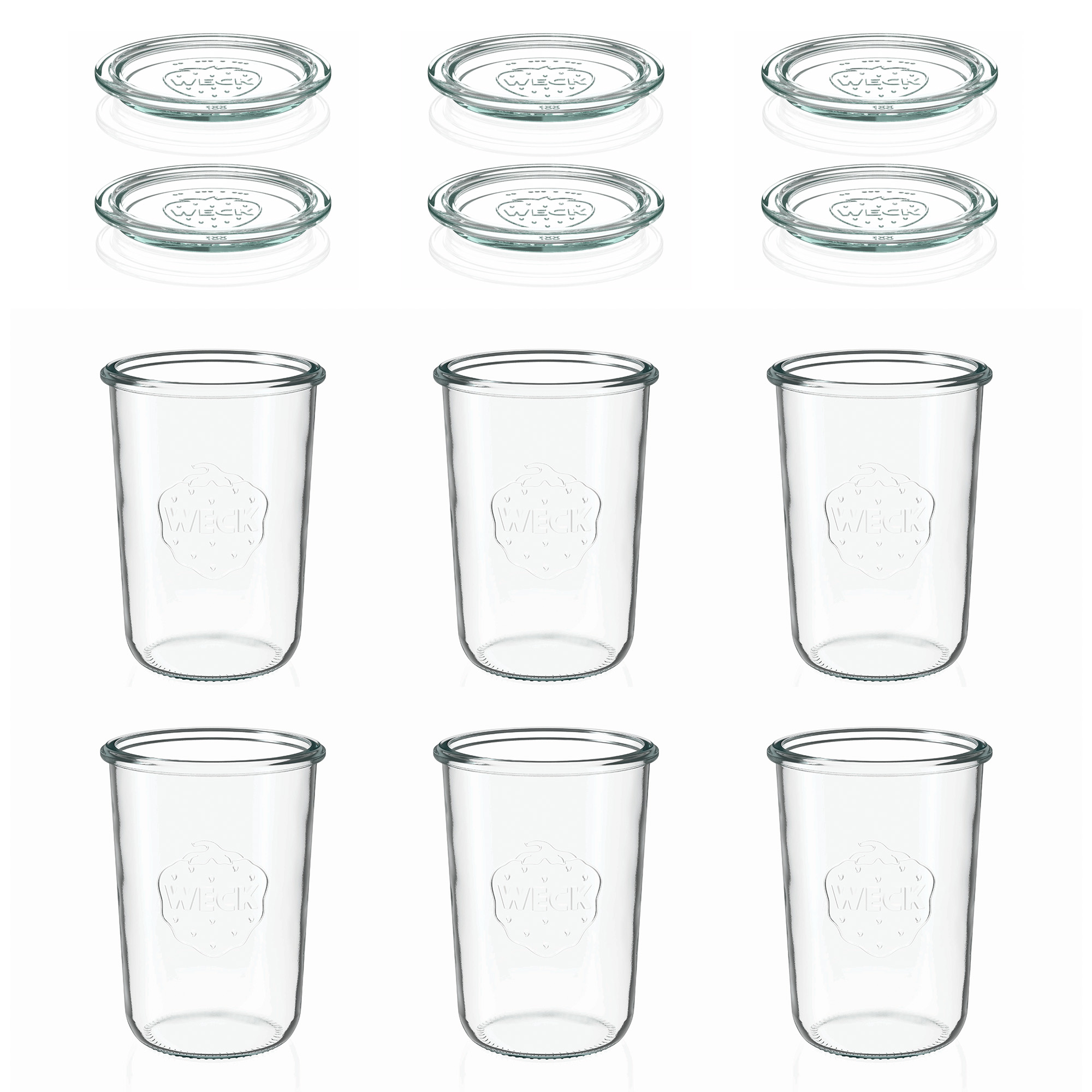 6x 850 ml WECK-klaaspurk klaaskaanega RR 100