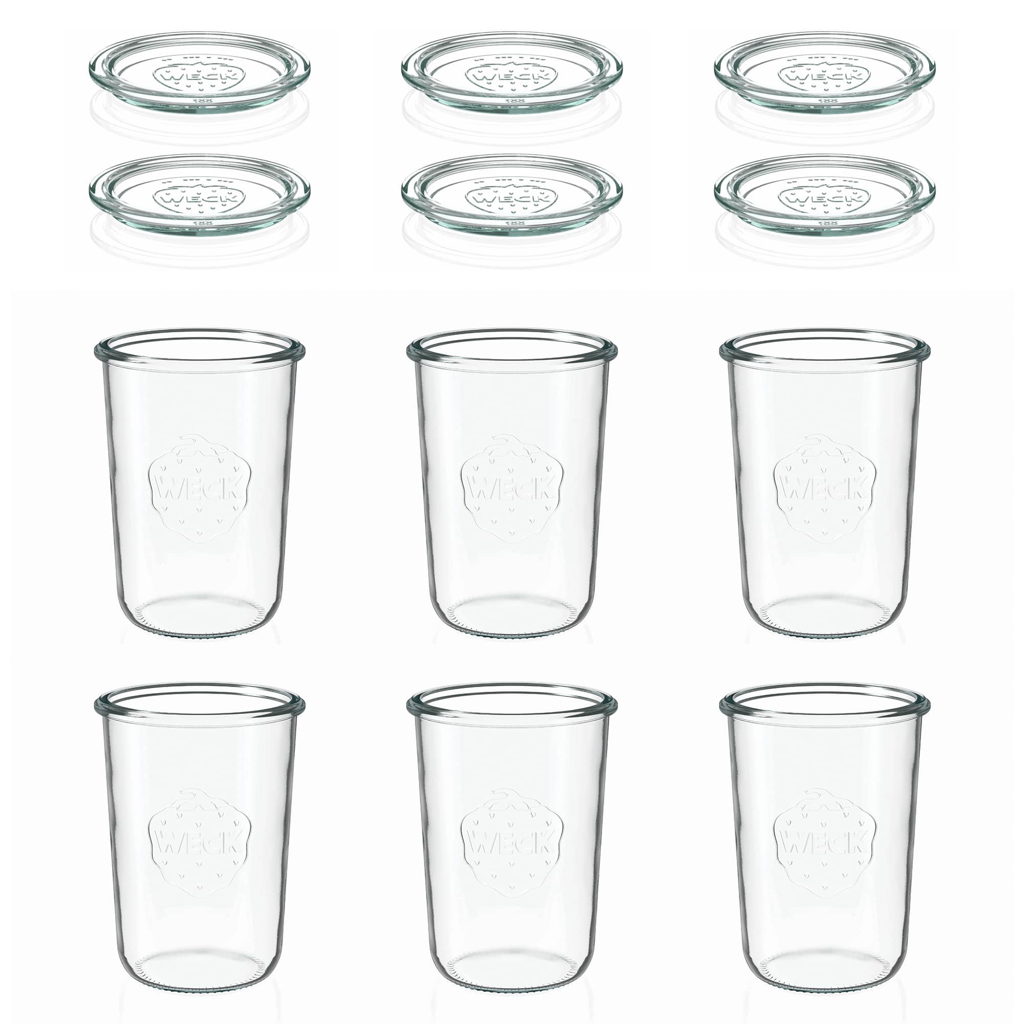 6x 850 ml WECK-klaaspurk klaaskaanega RR 100
