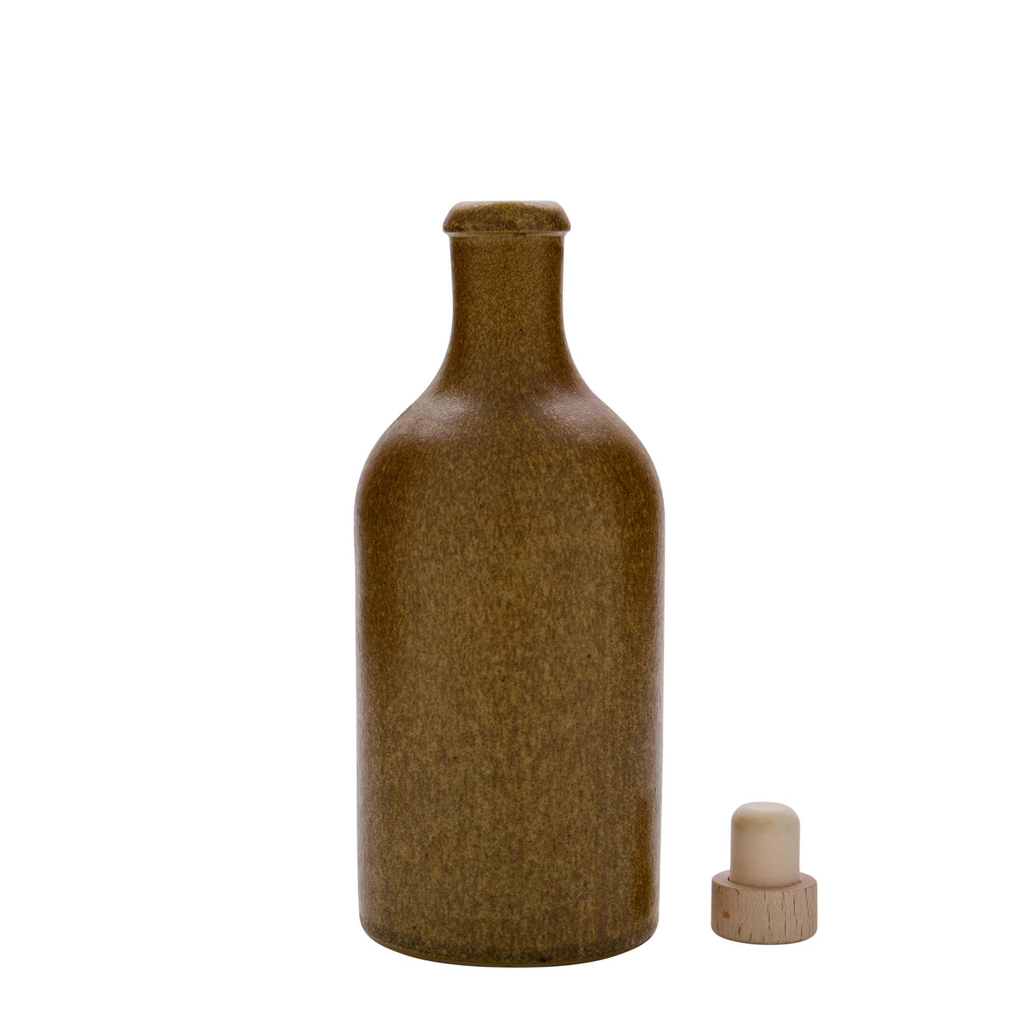 500 ml savikann, keraamiline, pruun-kristall, suu: kork