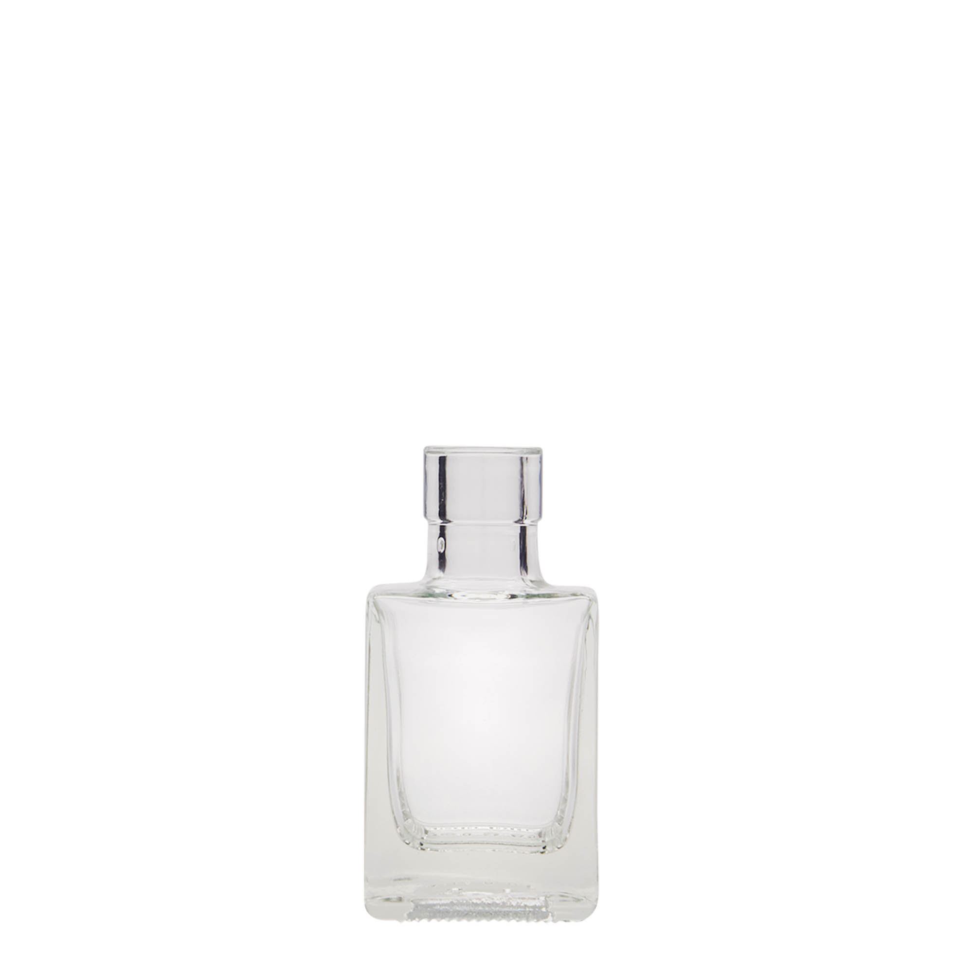 50 ml klaaspudel 'Cube', ruudukujuline, suuava: kork 50 ml klaaspudel 'Cube', ruudukujuline, suuava: kork