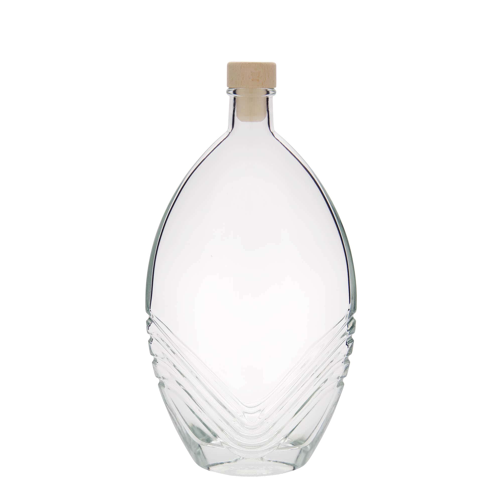 500 ml klaaspudel 'Florence', ovaalne, sulgur: kork