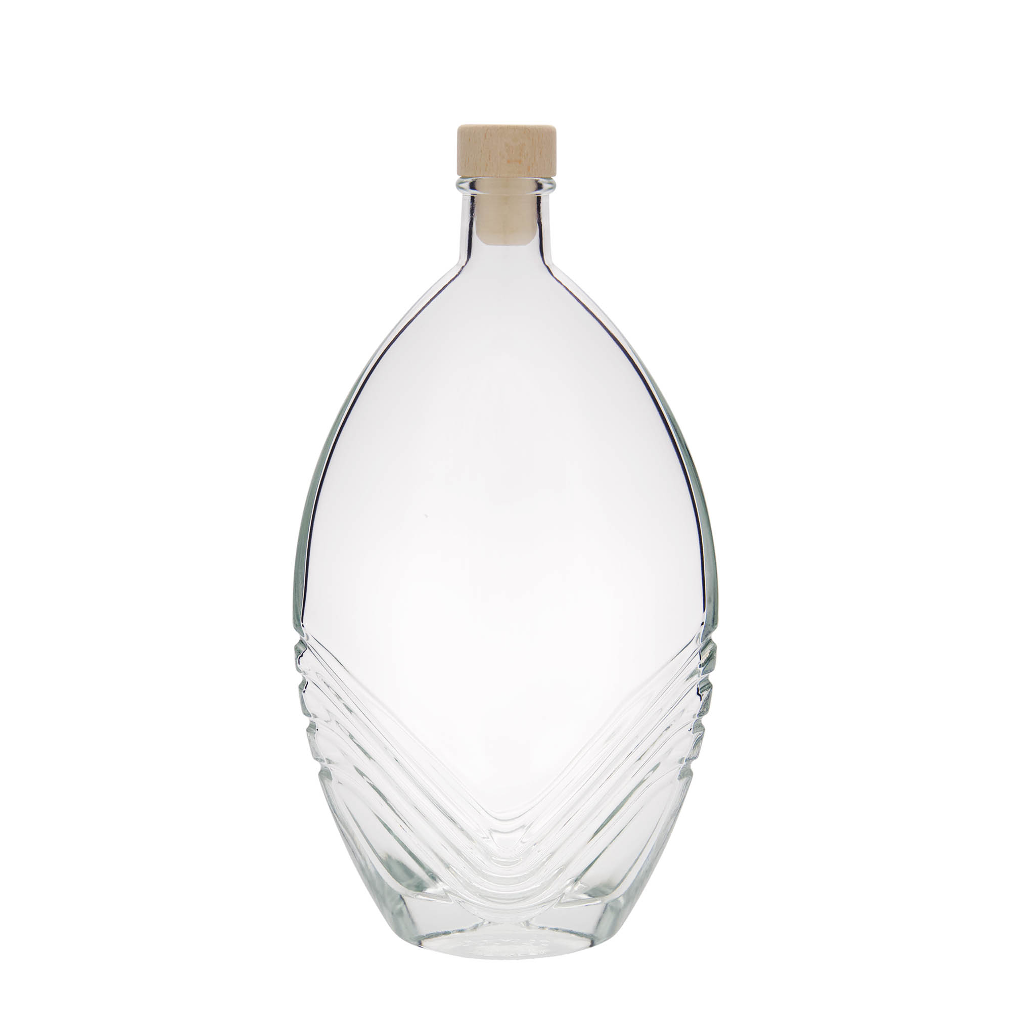 500 ml klaaspudel 'Florence', ovaalne, suuava: kork