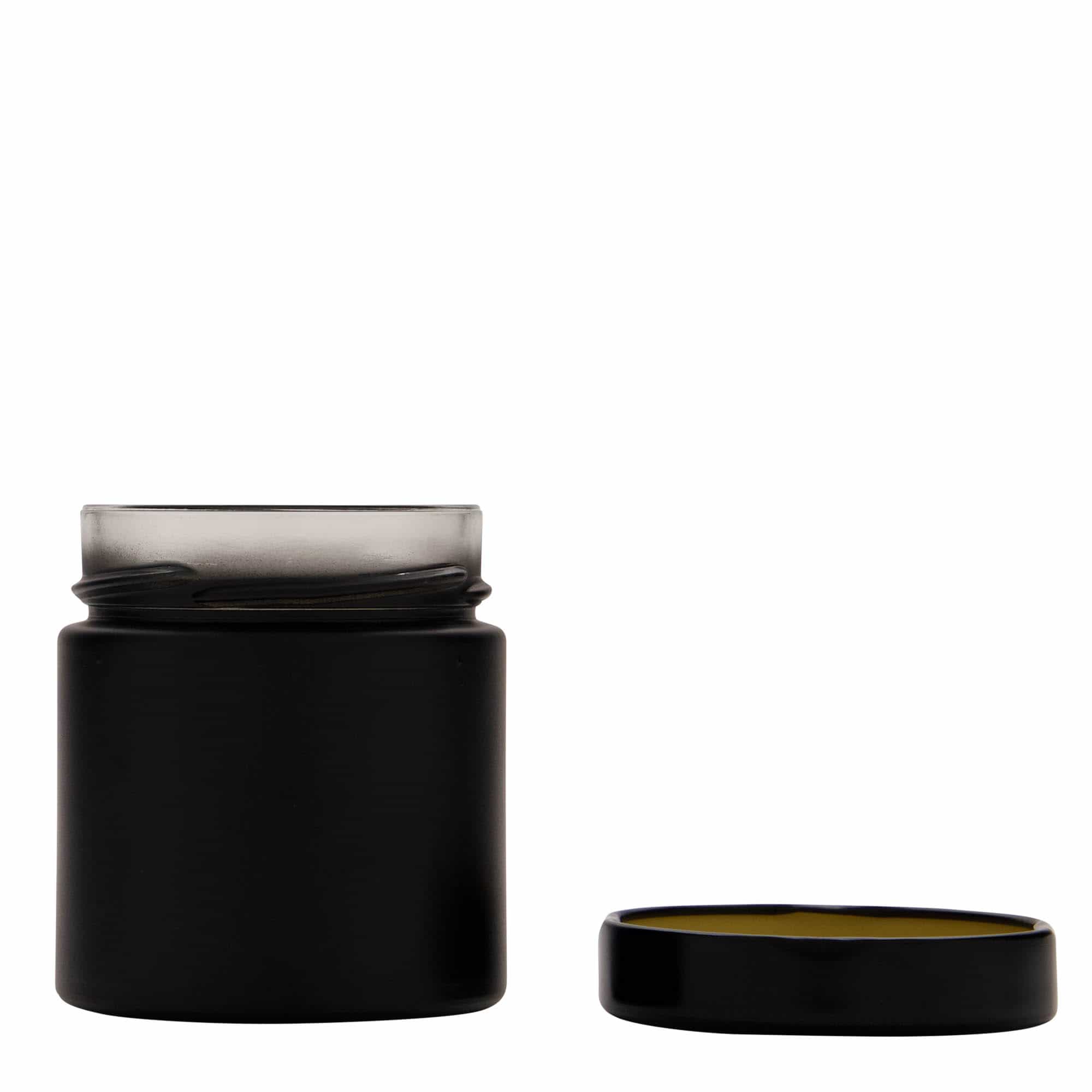 220 ml ümmargune purk 'Aurora', must, sulgur: deep-twist-off (DTO 66)