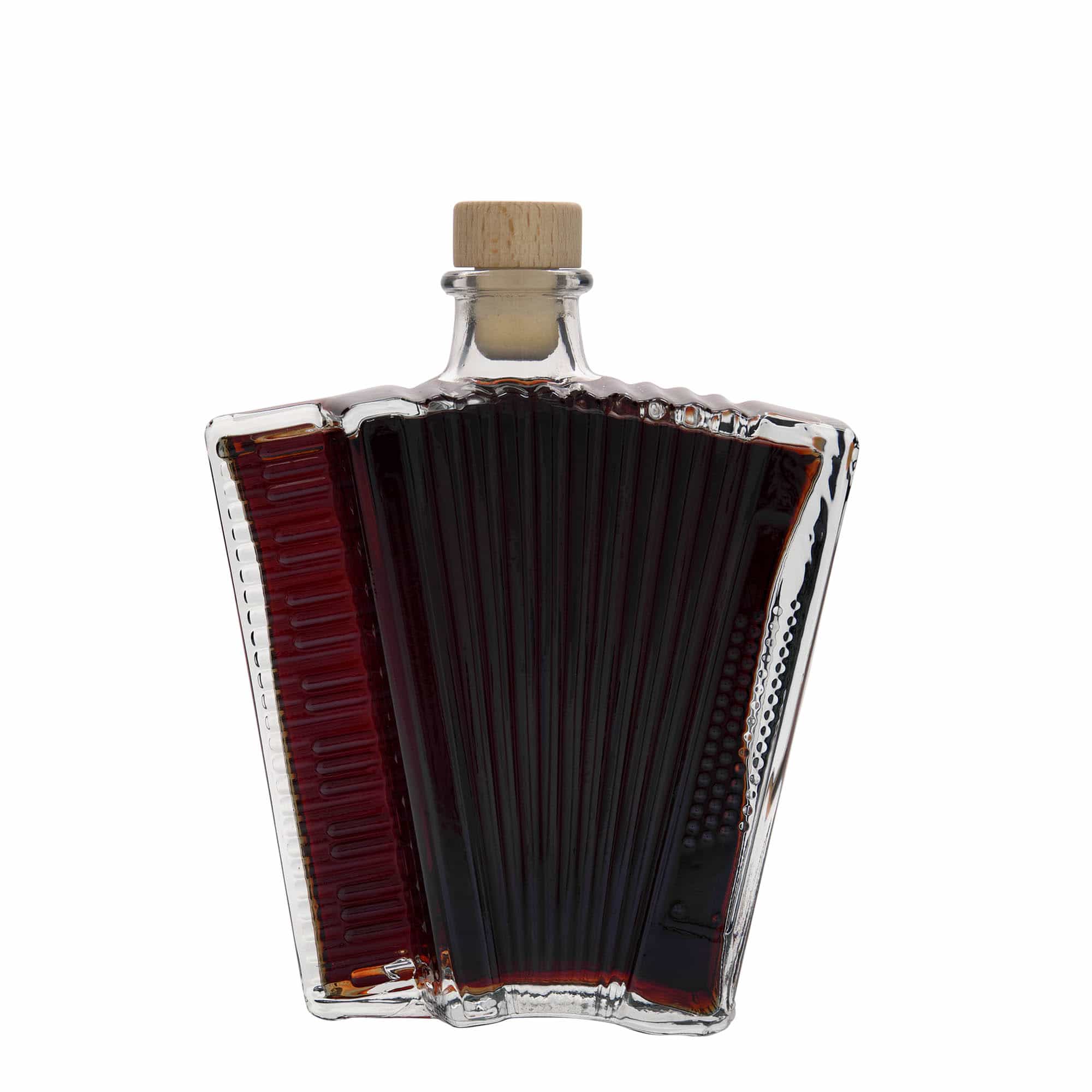 500 ml klaaspudel 'Akordion', sulgur: kork