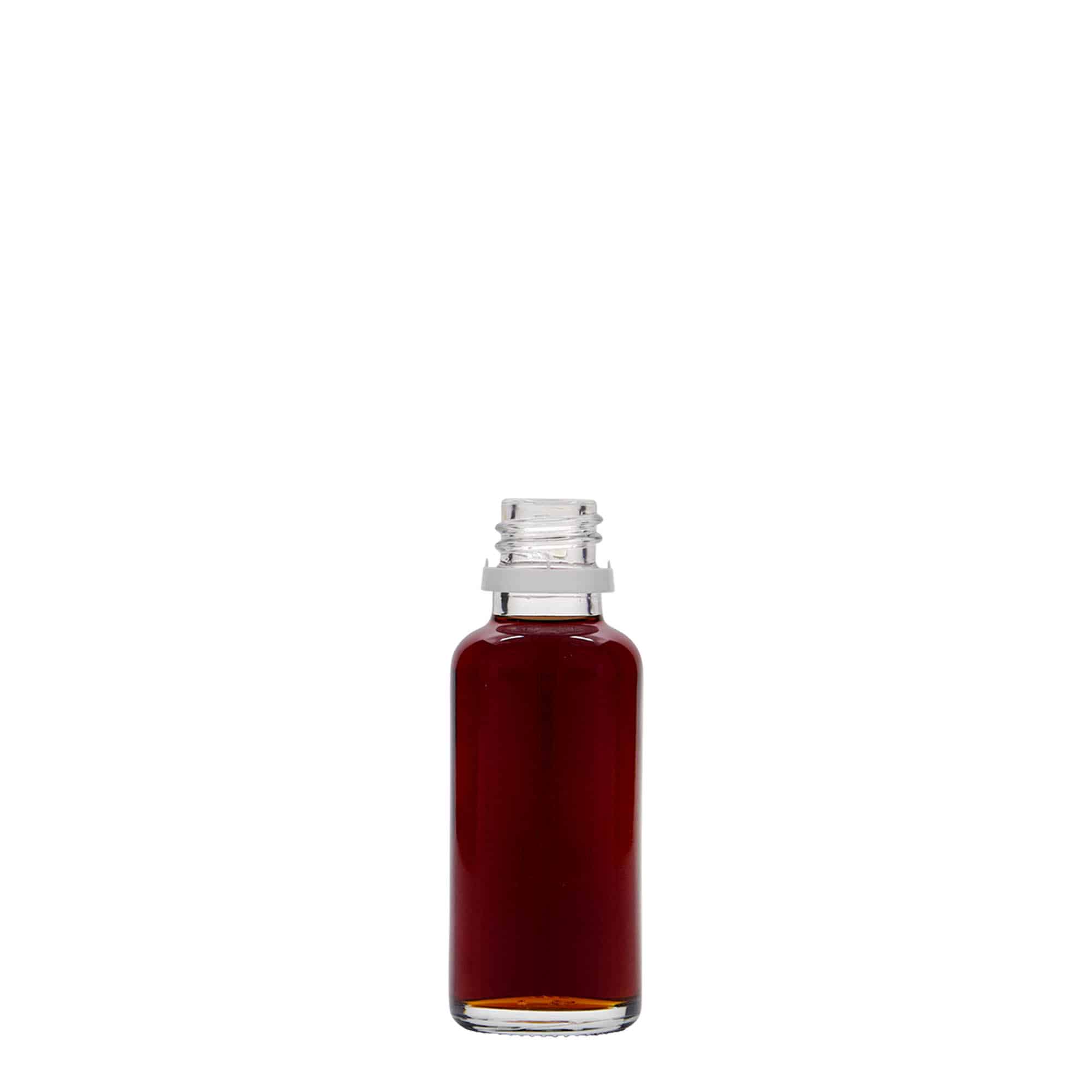 30 ml meditsiinipudel, klaas, suuava: DIN 18