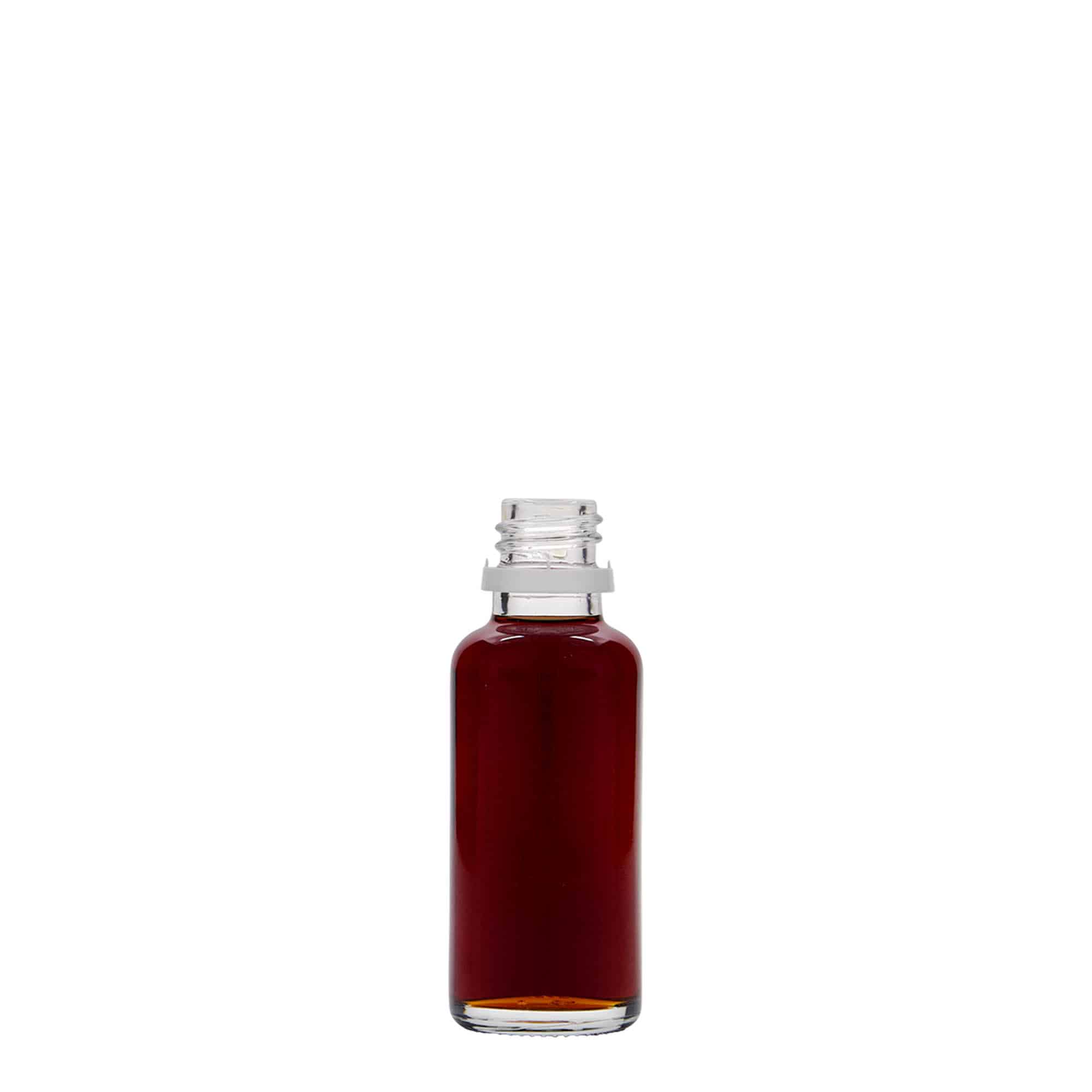 30 ml meditsiinipudel, klaas, suuava: DIN 18