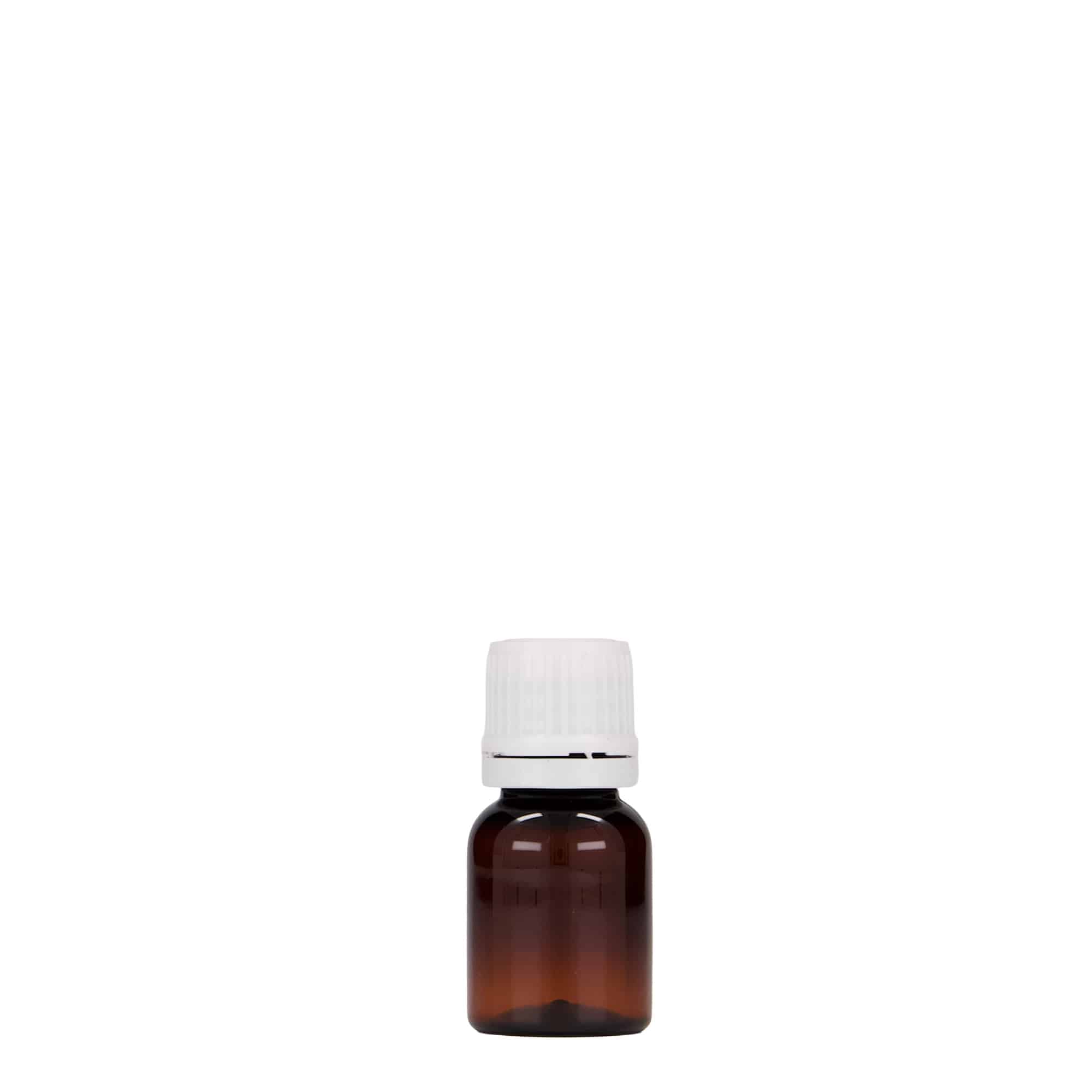10 ml PET-meditsiinipudel 'Easy Living', pruun, plastik, suue: DIN 18
