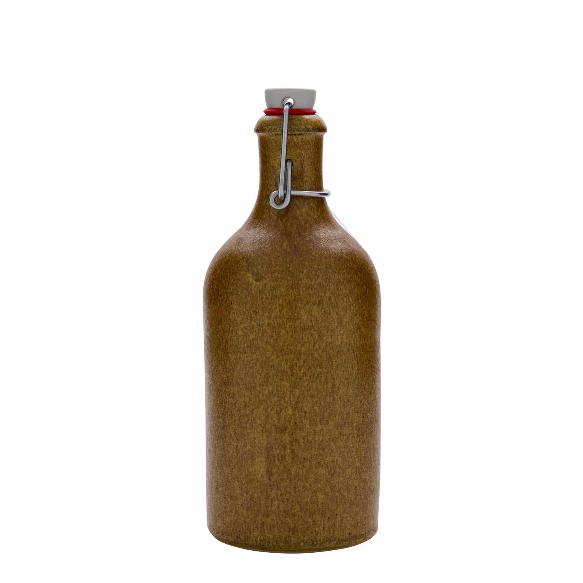 500 ml keraamiline pudel, kivikeraamika, pruun-kristalne, sulgur: traatkork