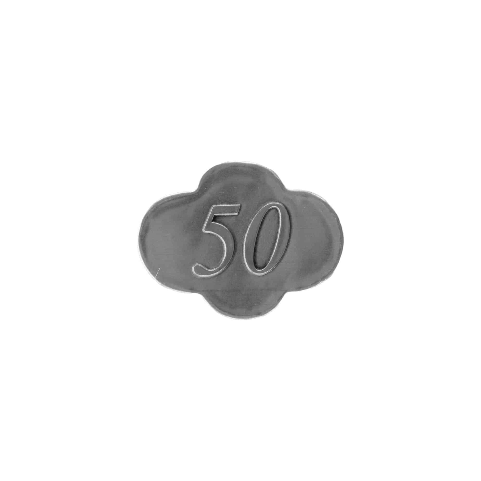 Tin silt '50', metall, hõbedane
