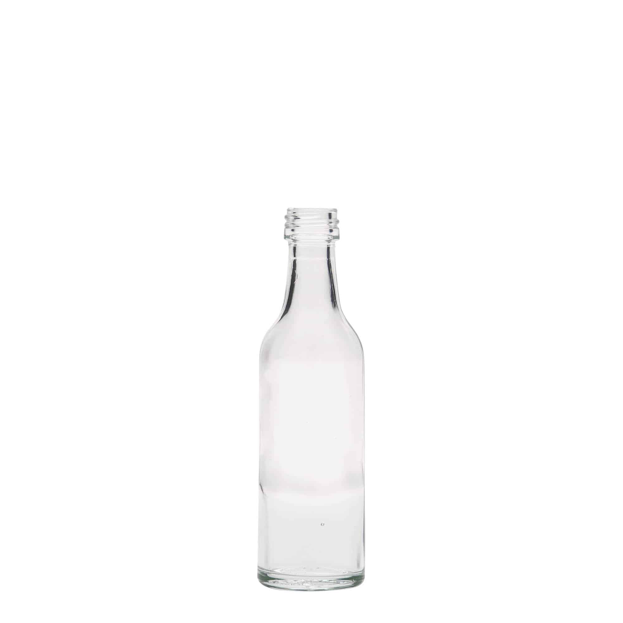 50 ml klaaspudel sirge kaelaga, ava: PP 18