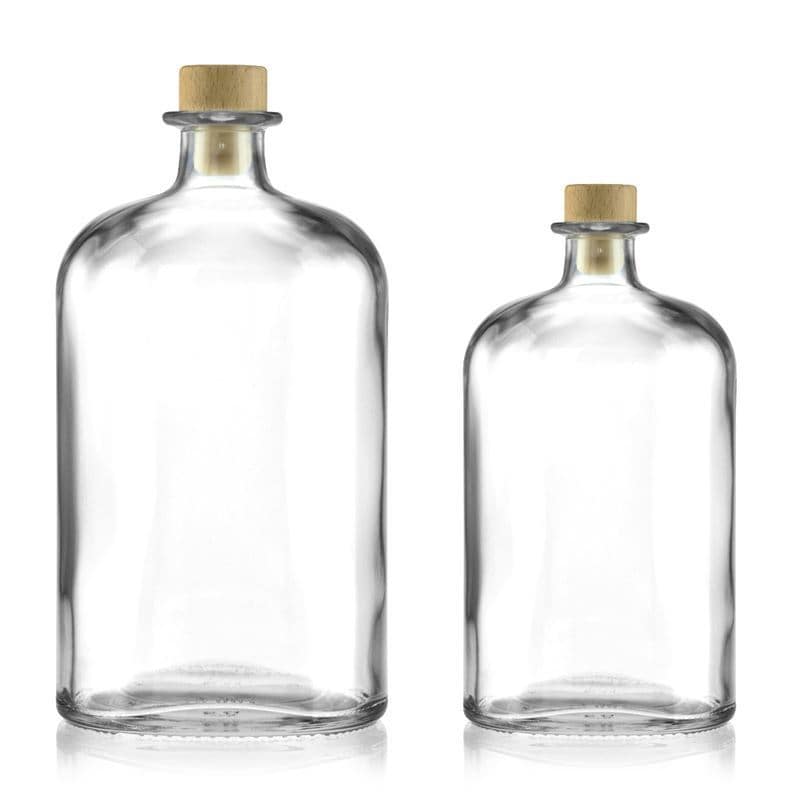 1000 ml klaaspudel 'Dundee', ovaalne, sulgur: kork 1000 ml klaaspudel 'Dundee', ovaalne, sulgur: kork