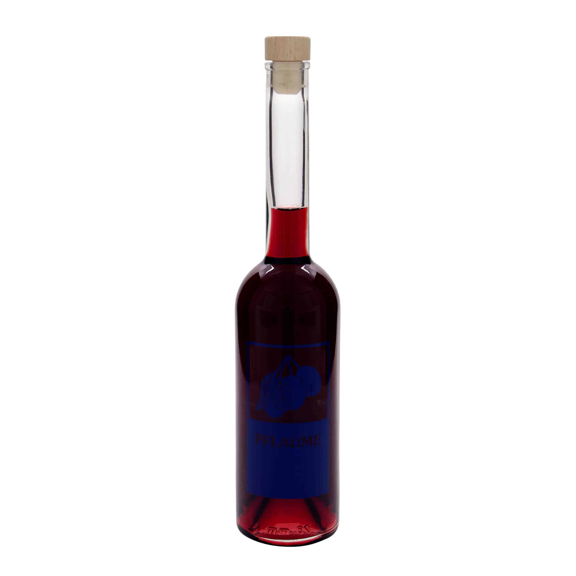 500 ml klaaspudel 'Opera', motiiv: ploom, sulgur: kork