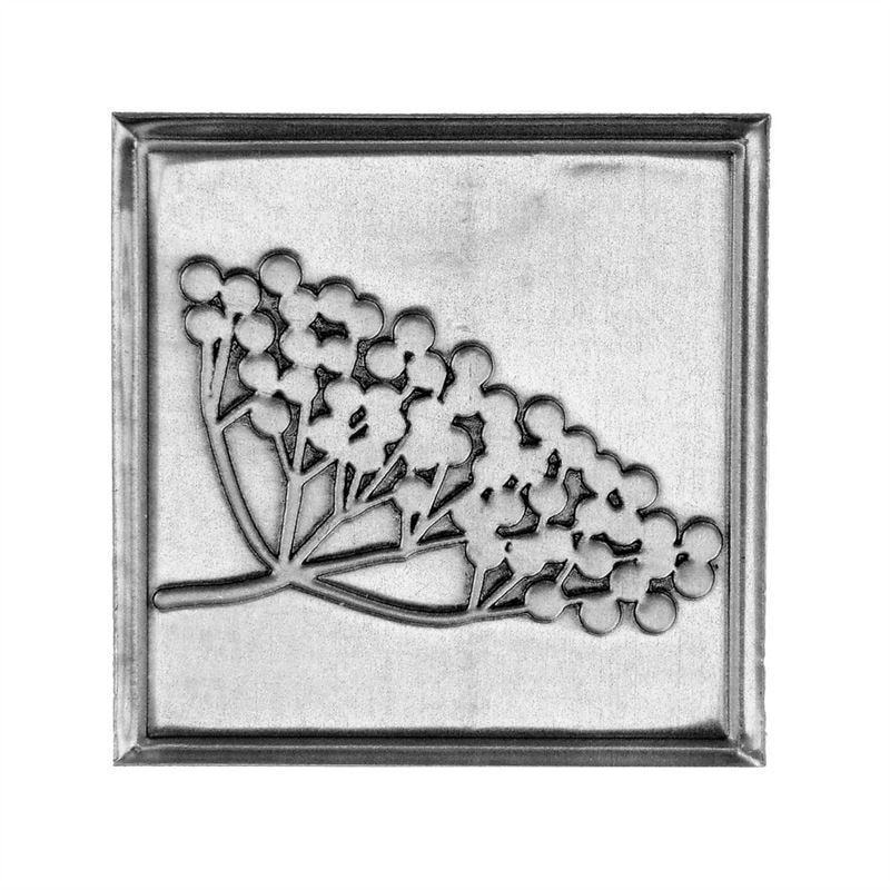 Tin silt 'Holunder', ruudukujuline, metall, hõbedane Tin silt 'Holunder', ruudukujuline, metall, hõbedane