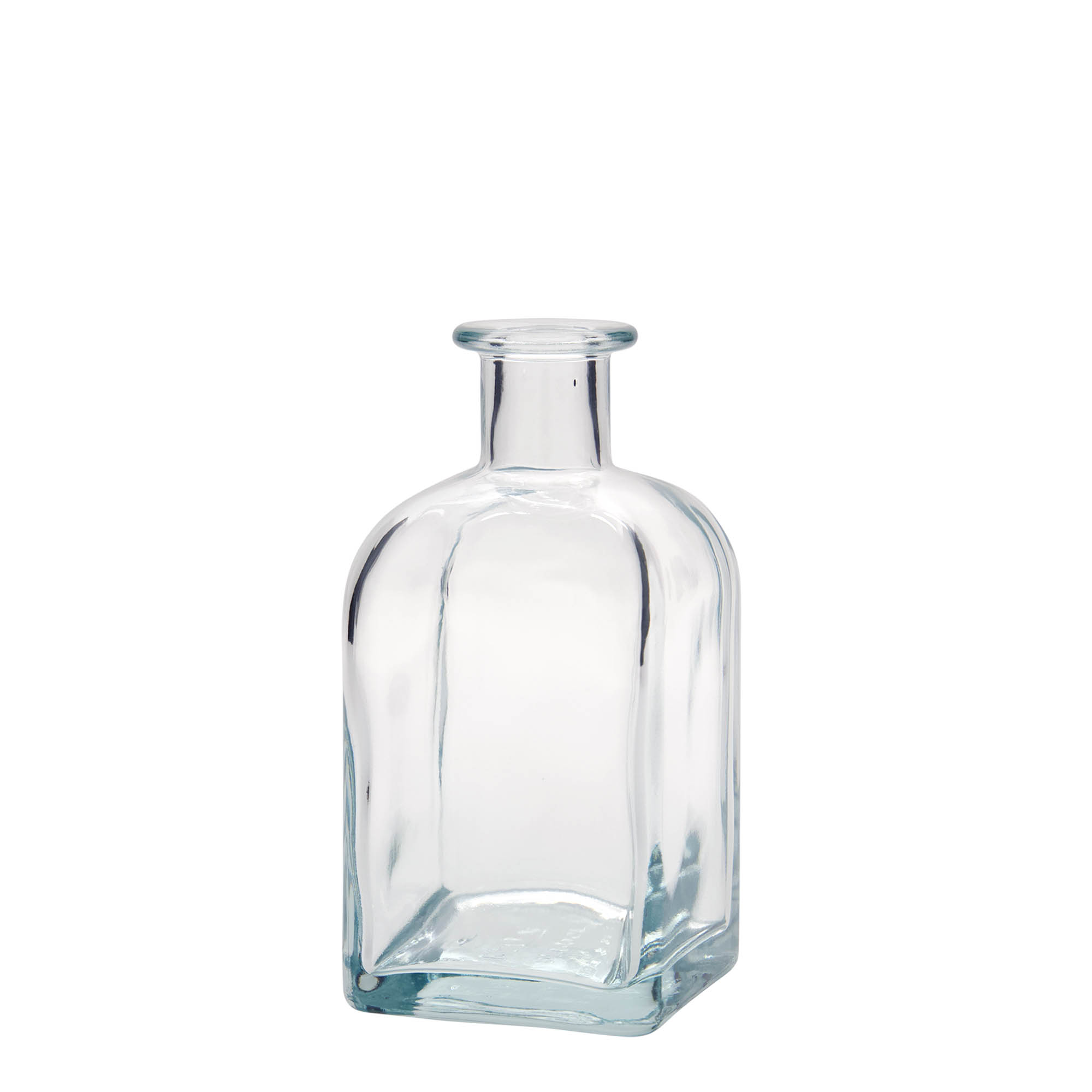 350 ml klaasist apteegipudel 'Carré', ruudukujuline, sulgur: kork