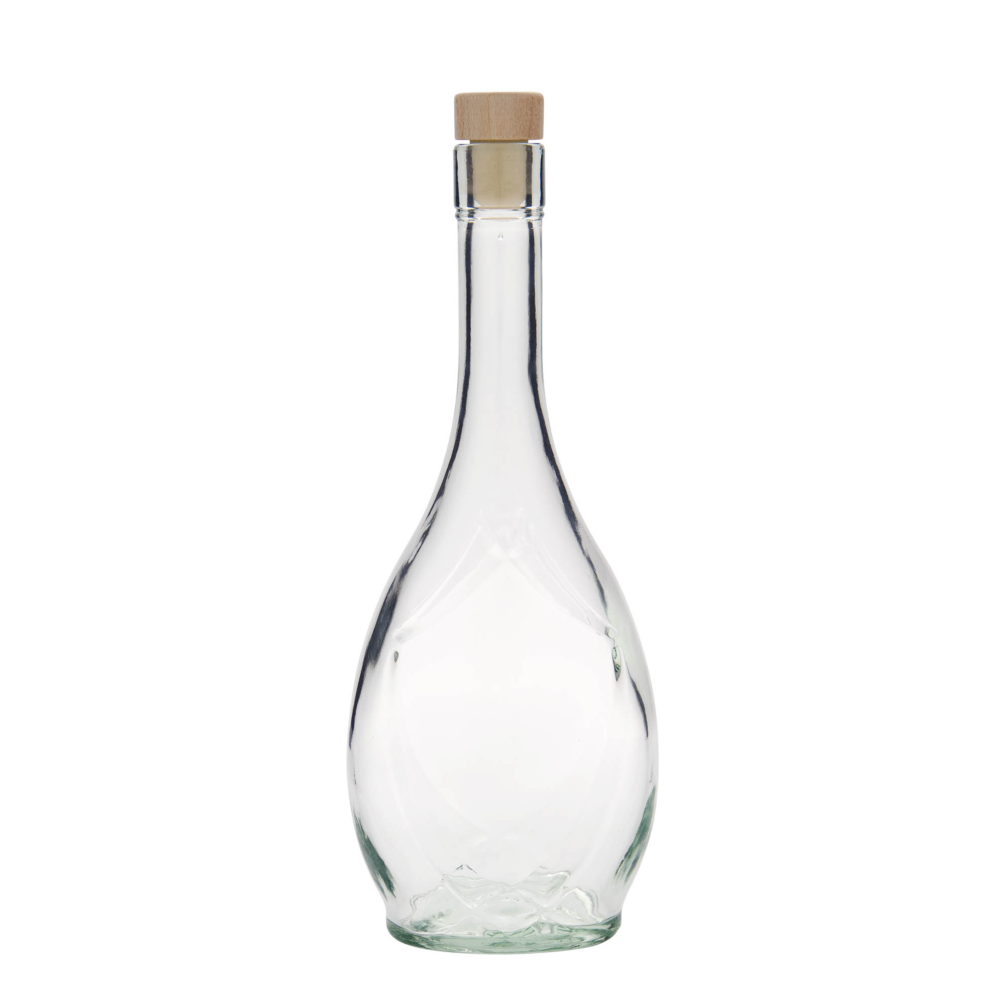 500 ml klaaspudel 'Saragossa', ovaalne, suuava: kork