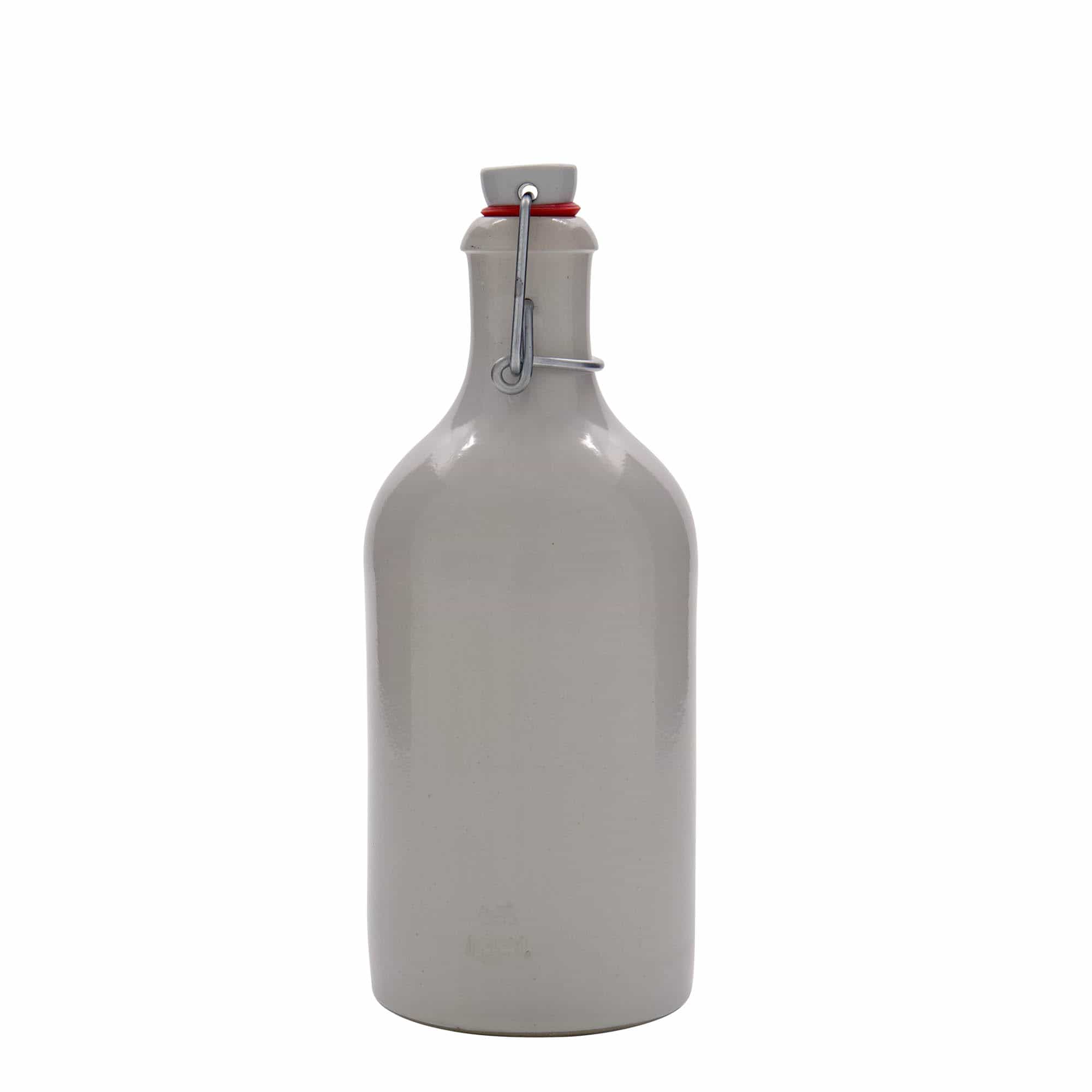 500 ml keraamiline pudel, kivikeraamika, valge, sulgur: traatkork