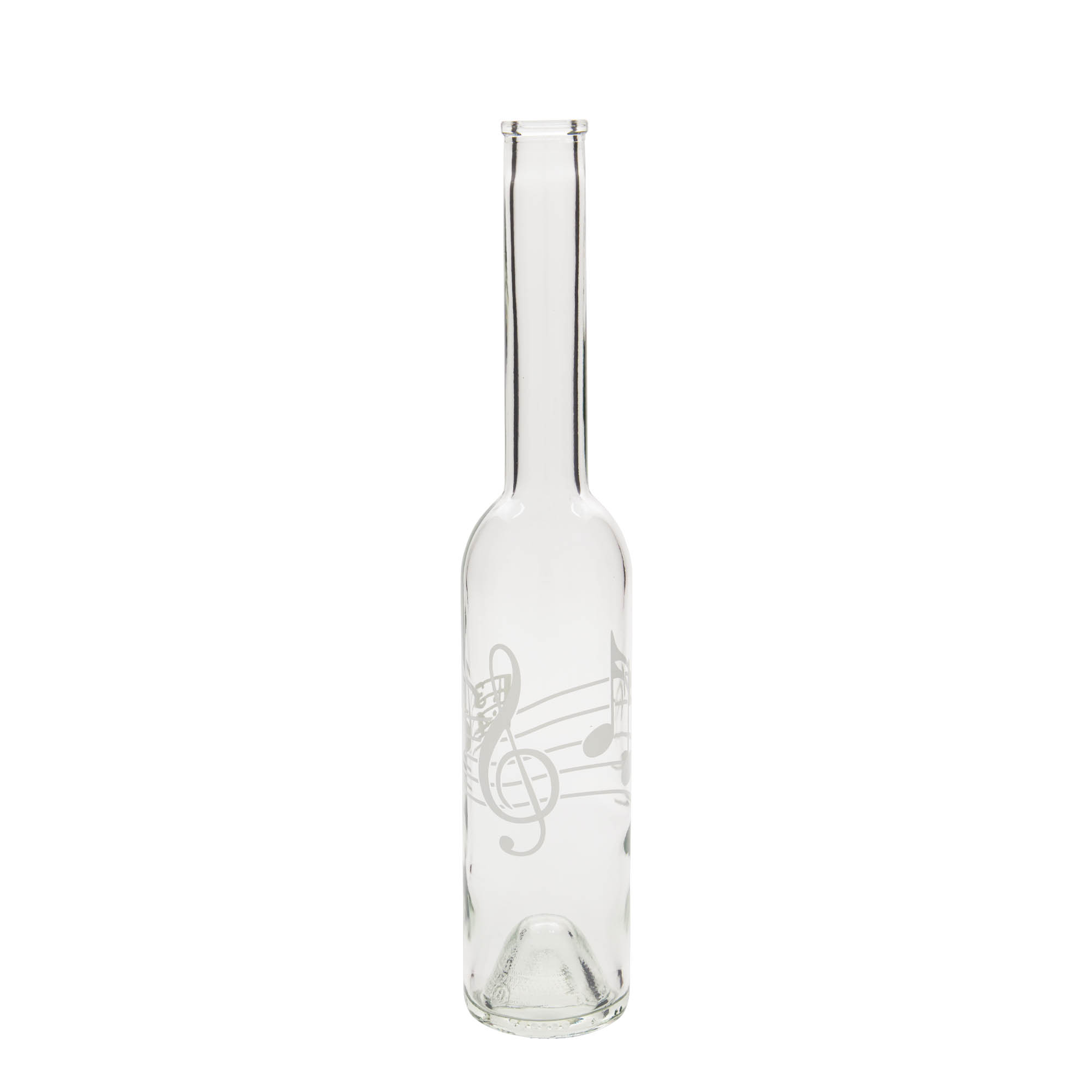 350 ml klaaspudel 'Opera', motiiv: muusikanoodid, suuava: kork
