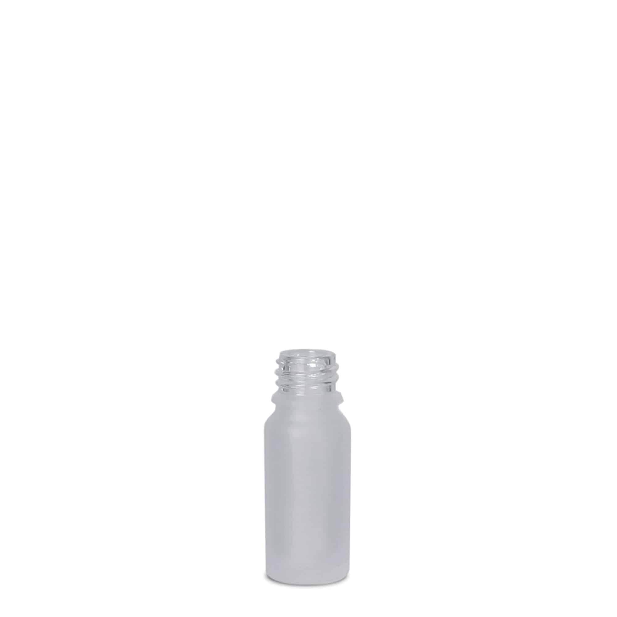 10 ml meditsiini pudel, klaas, jäätunud, suuava: DIN 18 10 ml meditsiini pudel, klaas, jäätunud, suuava: DIN 18