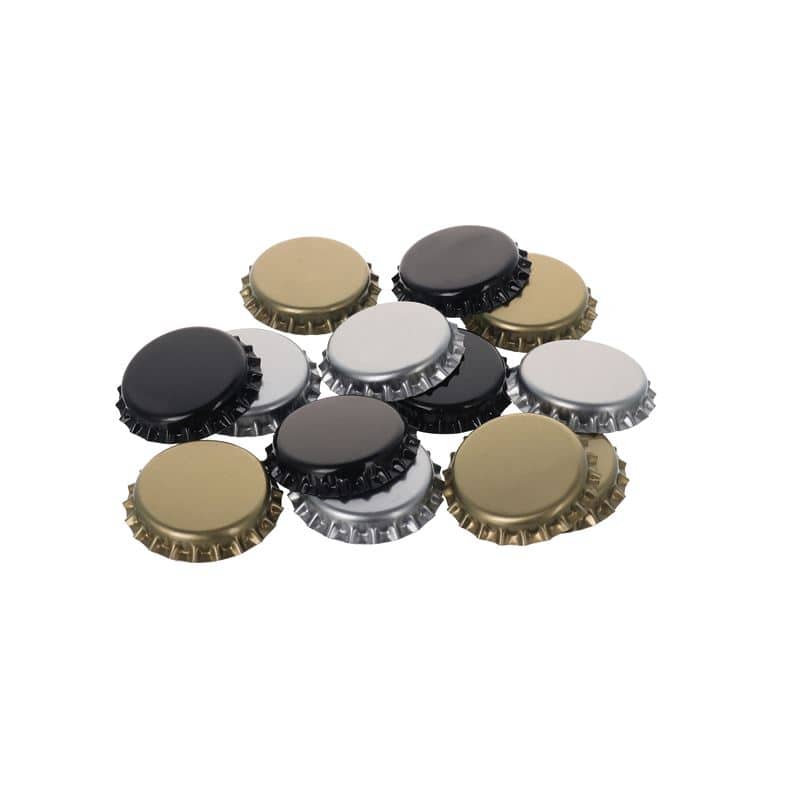 Kroonkork 26 mm, metall, must