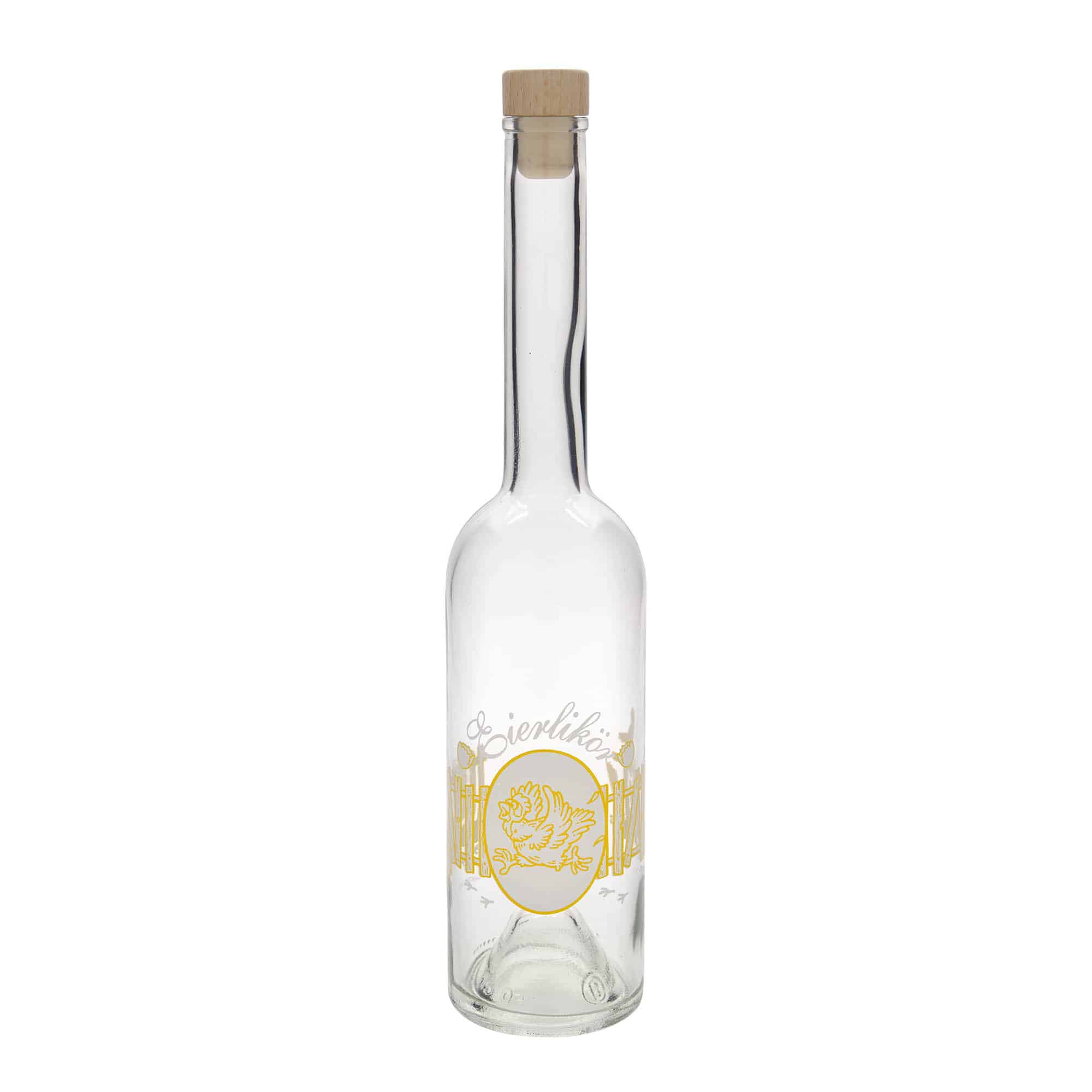 500 ml klaaspudel „Opera“, motiiv: munaliköör, avale: kork