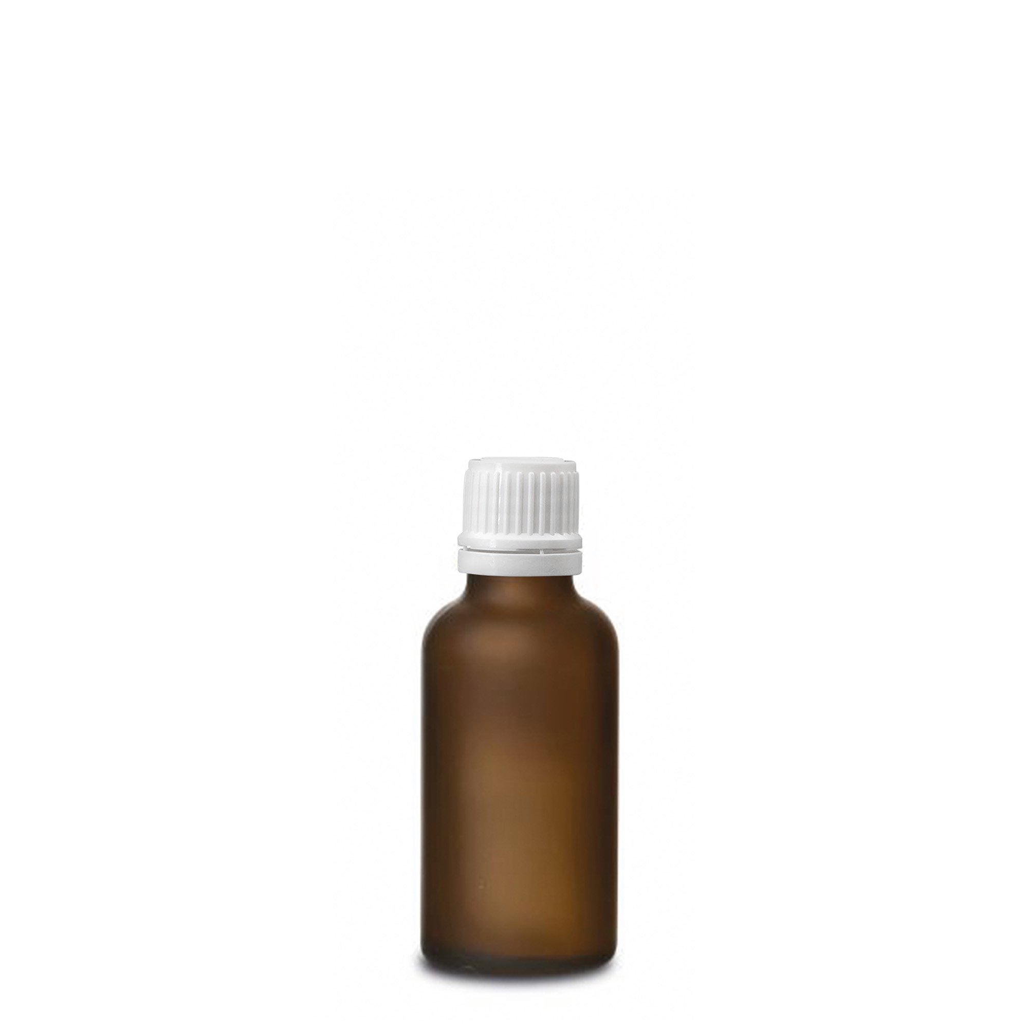 30 ml meditsiinipudel, klaas, pruun härmatisega, suuava: DIN 18