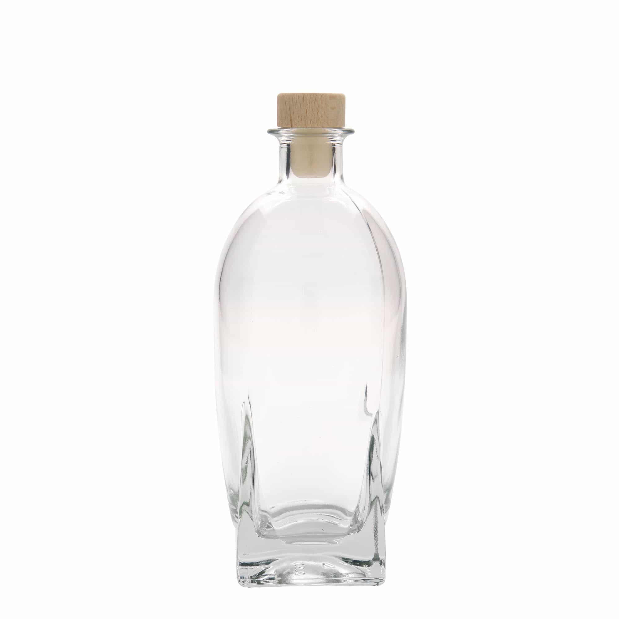 500 ml klaaspudel 'Zino', ruudukujuline, sulgur: kork