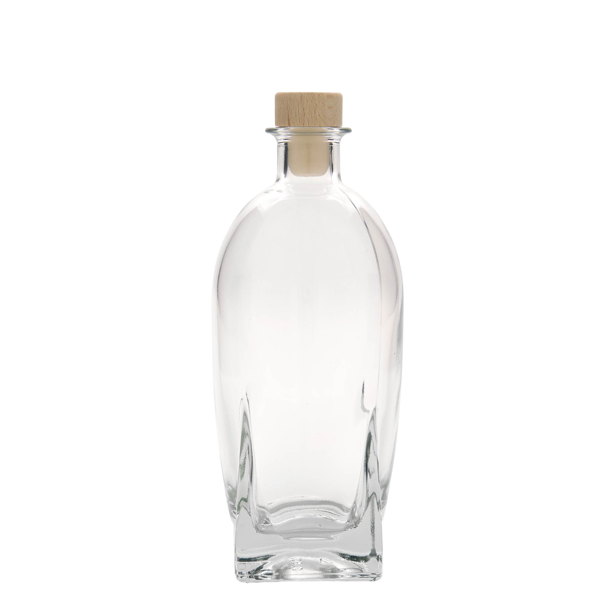 500 ml klaaspudel 'Zino', ruudukujuline, sulgur: kork
