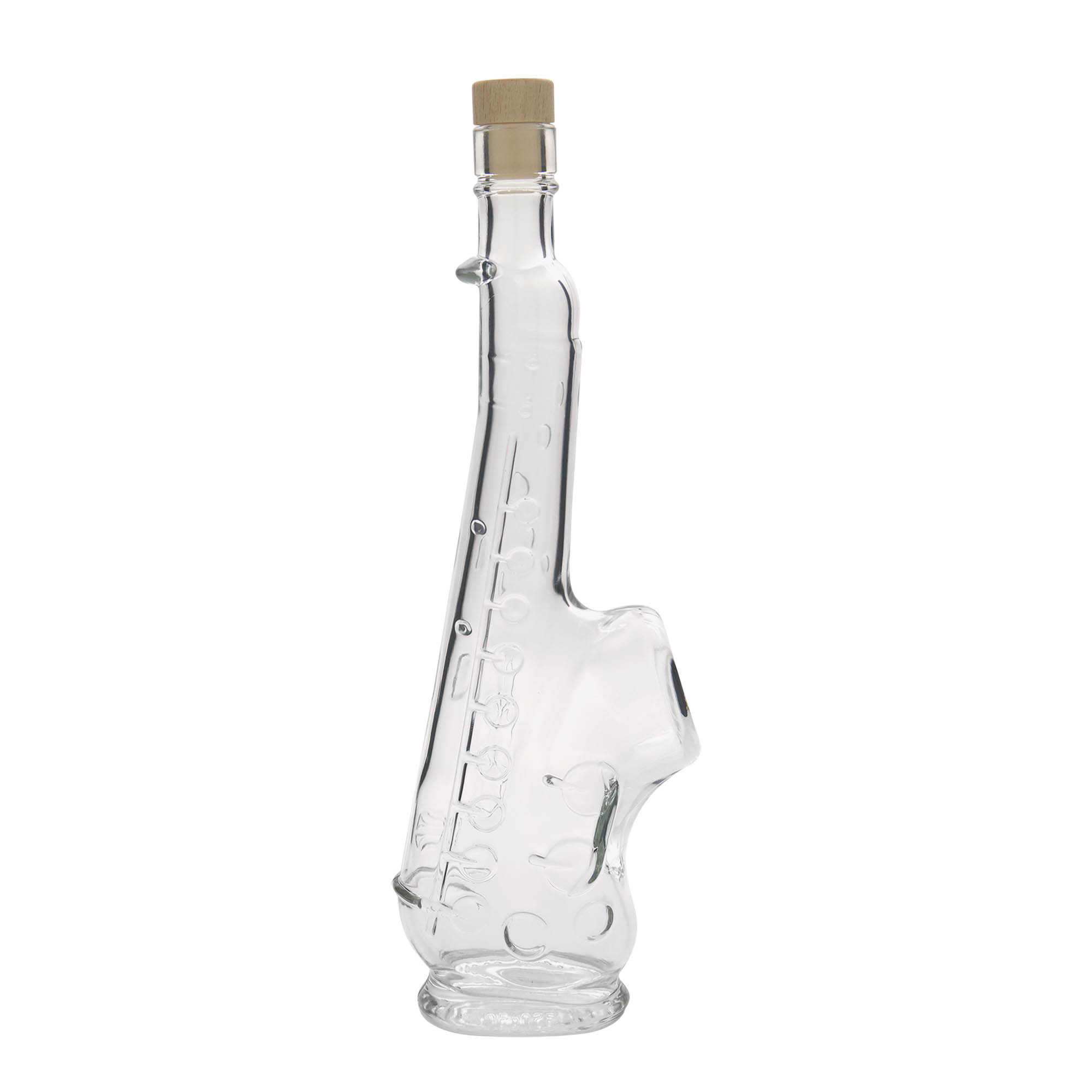 500 ml klaaspudel 'Saksofon', suu: kork