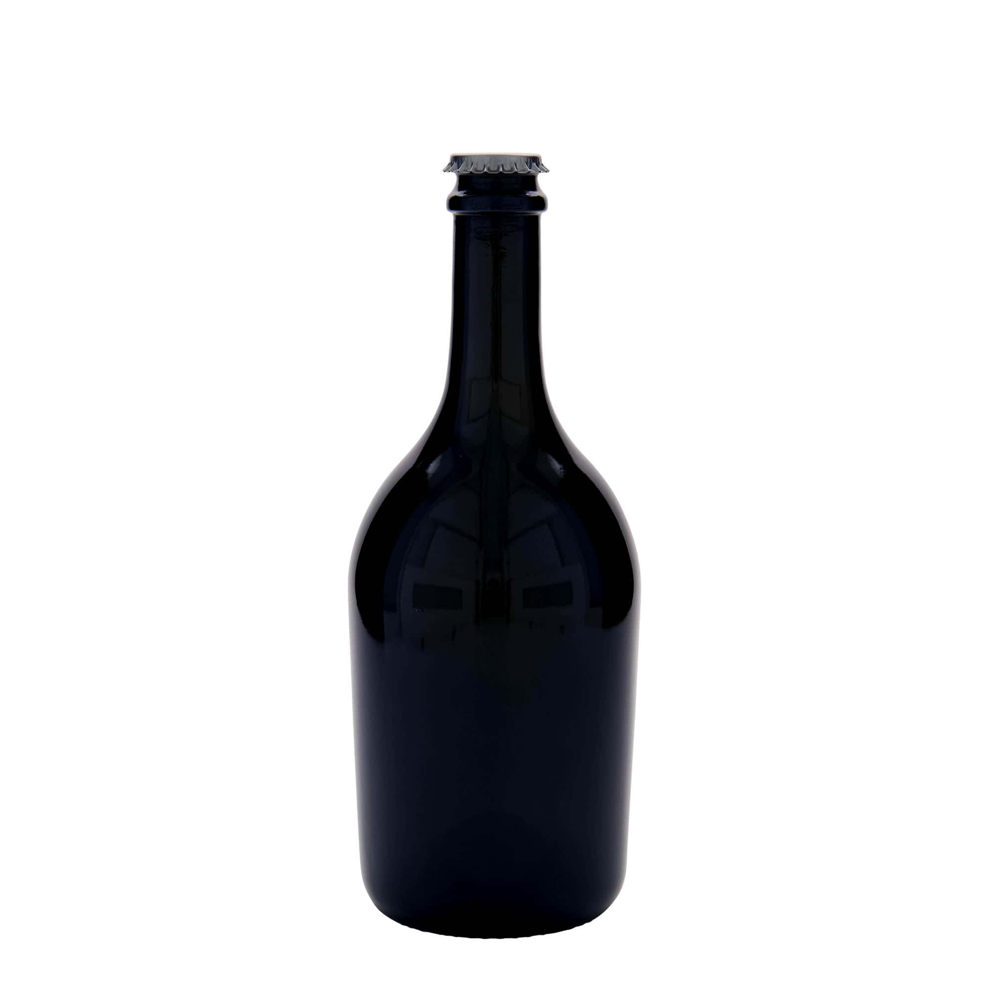750 ml õlle-/vahuveinipudel 'Butterfly', klaas, antiikroheline, suuava: kroonork