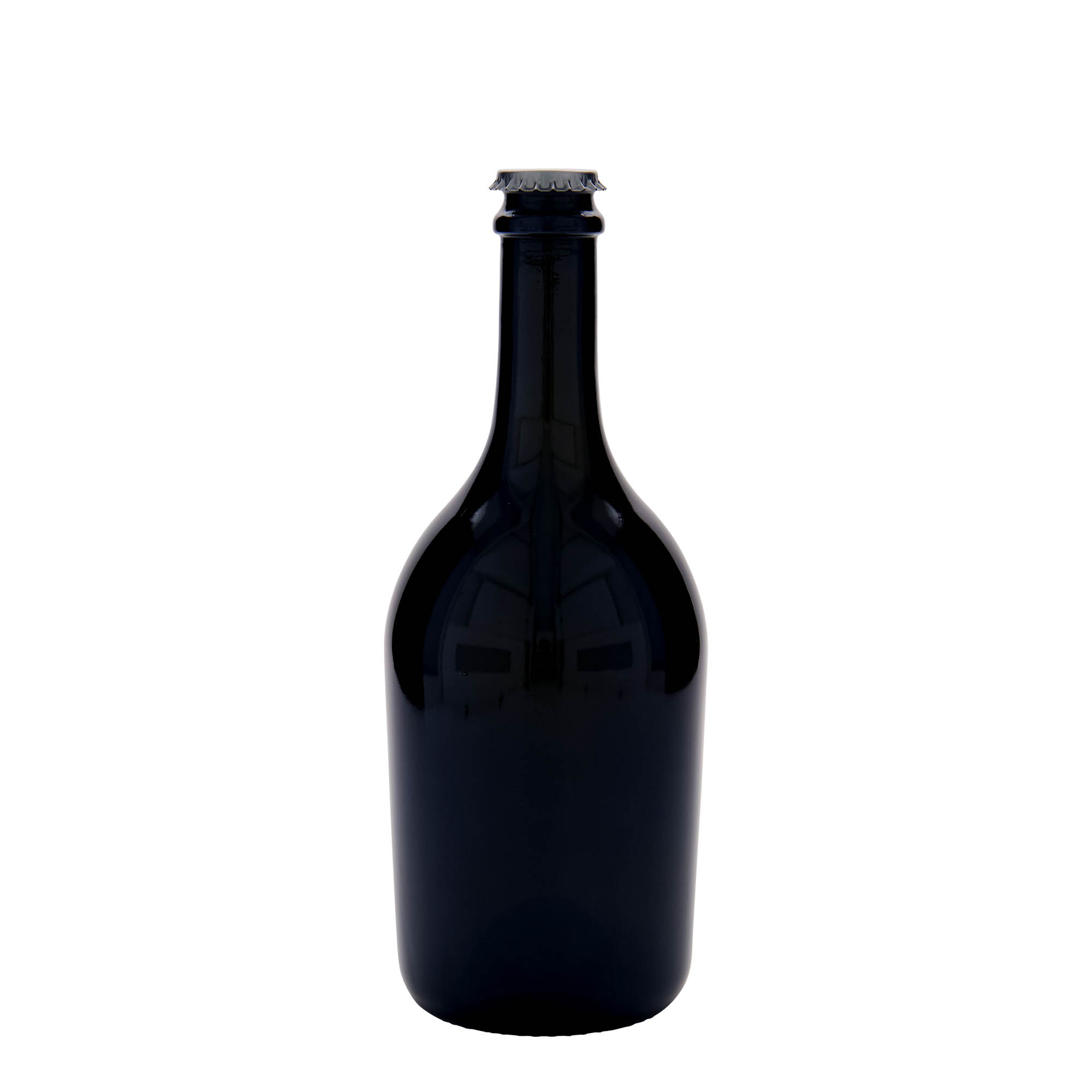 750 ml õlle-/vahuveinipudel „Butterfly“, klaas, antiikroheline, avale: kroonork