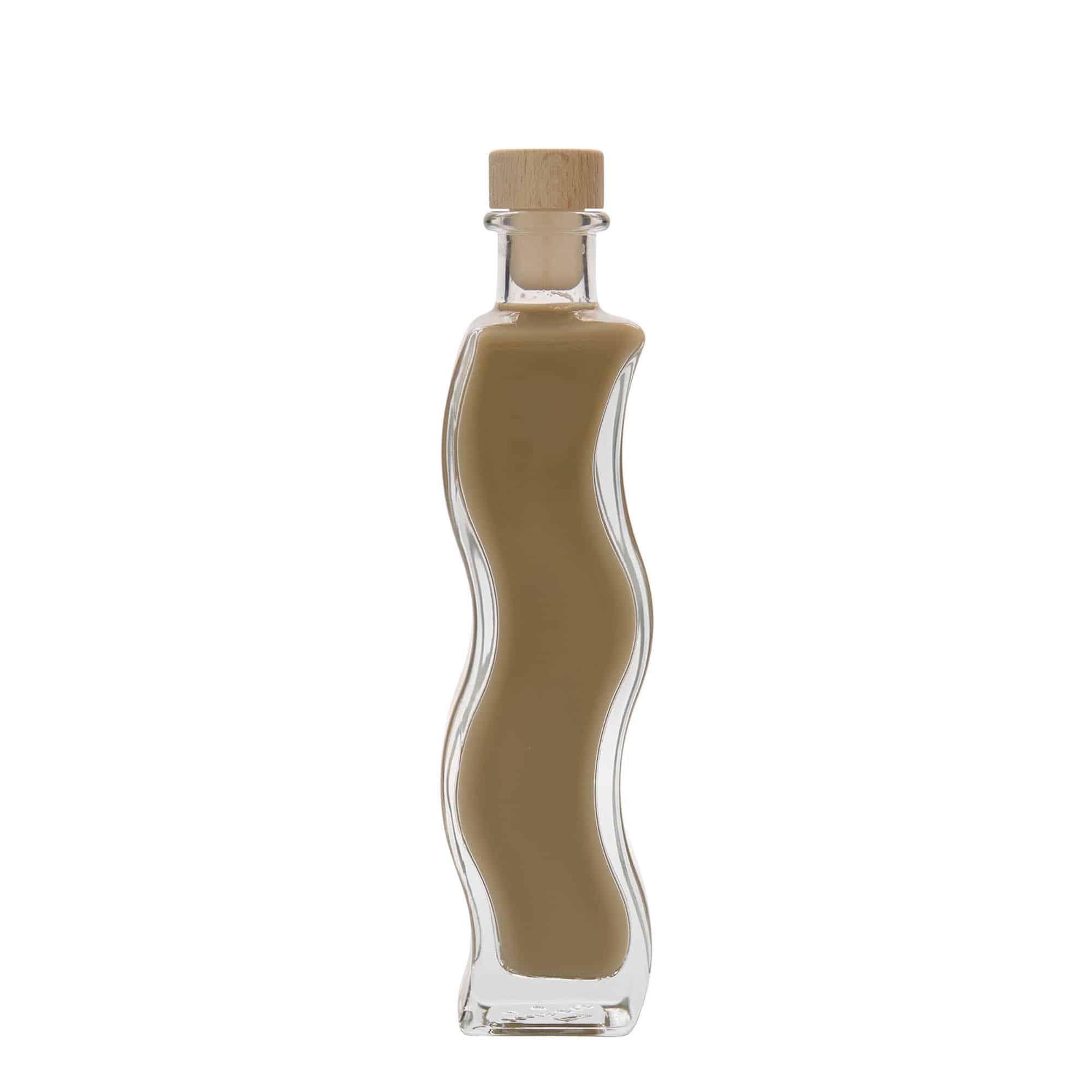 200 ml klaaspudel 'Welle', ruudukujuline, suuava: kork