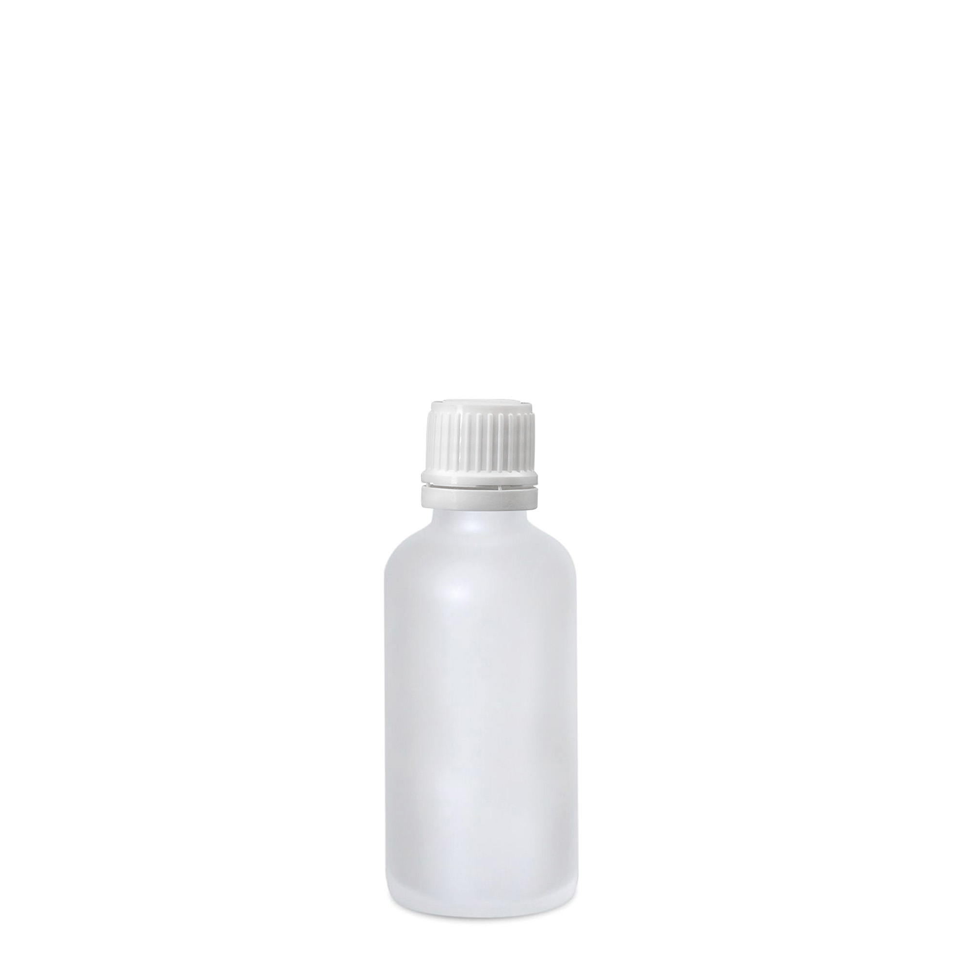 50 ml meditsiinipudel, klaas, härmatatud, suuava: DIN 18