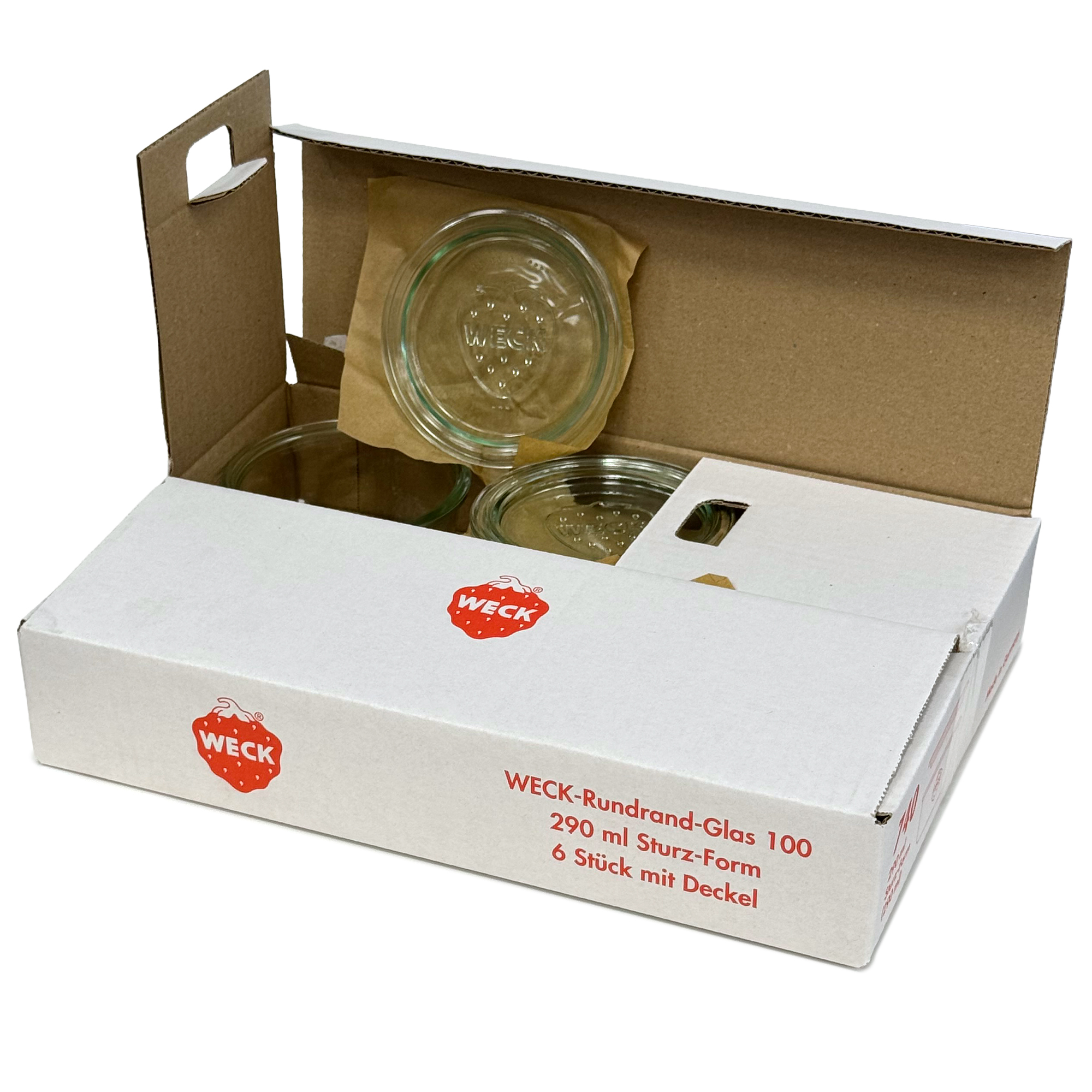 6x 290 ml madal WECK-klaaspurk klaaskaanega RR 100