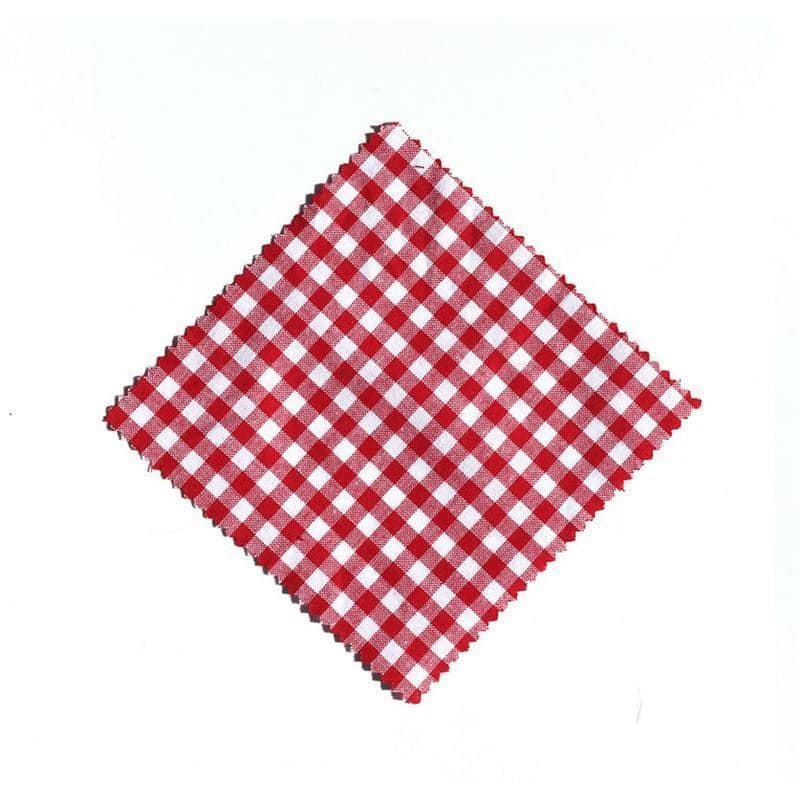 Ruuduline riidest purgikate 12×12, ruudukujuline, tekstiil, punane, sulguri tüüp: TO38–TO53