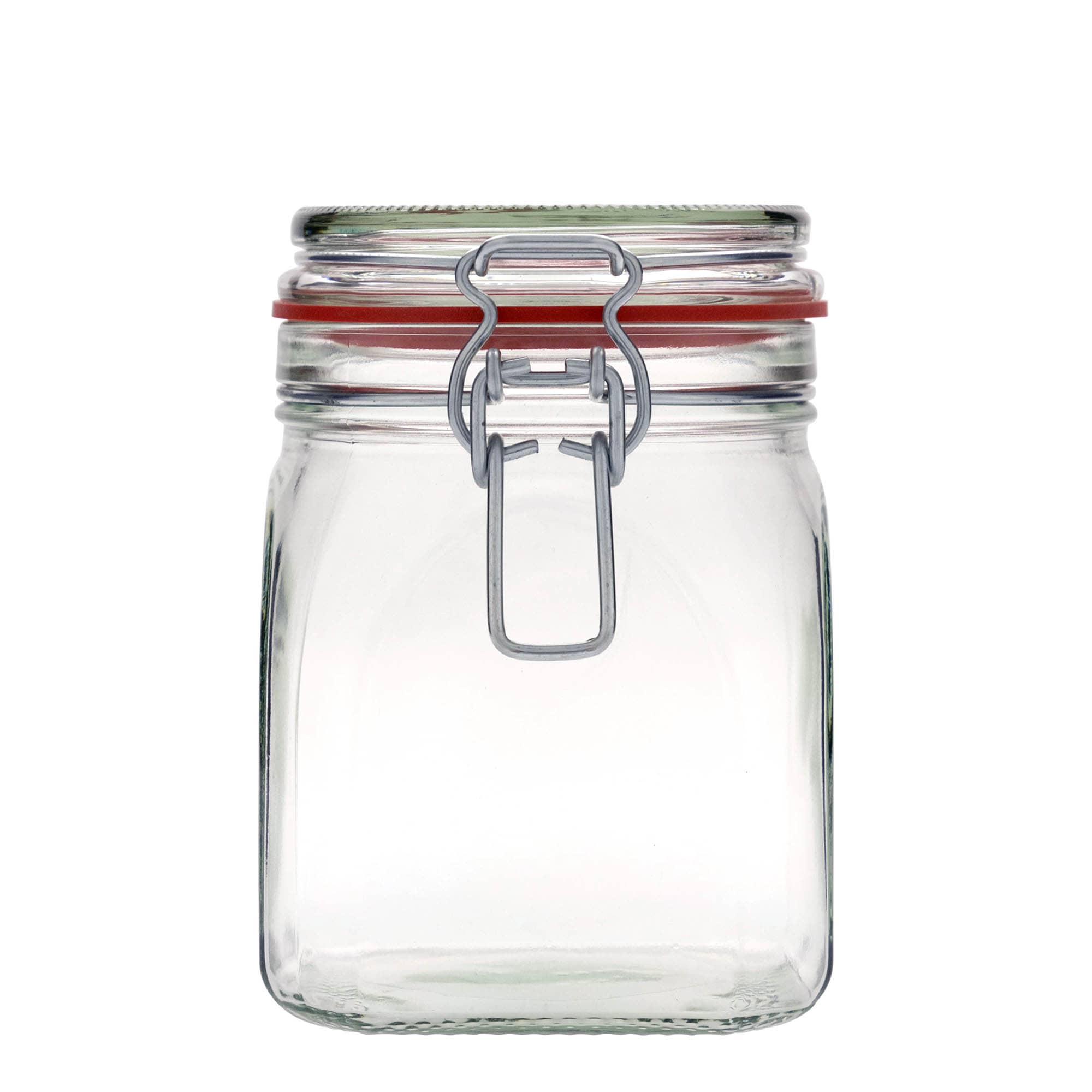 900 ml traadist sangaga klaaspurk, ruudukujuline, ava: traadist sangalukk