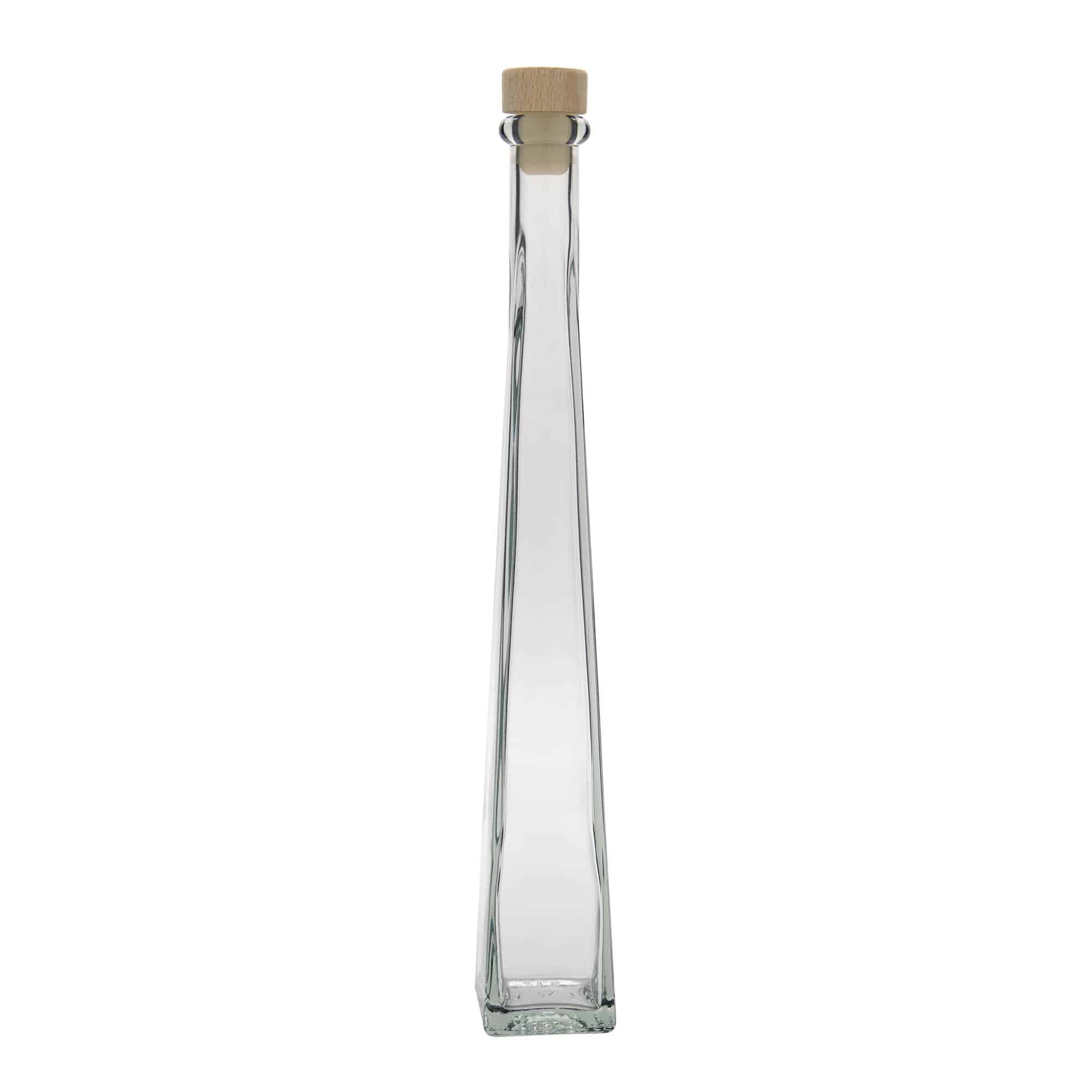 200 ml klaaspudel 'Dama Quadrato', ruudukujuline, sulgur: kork