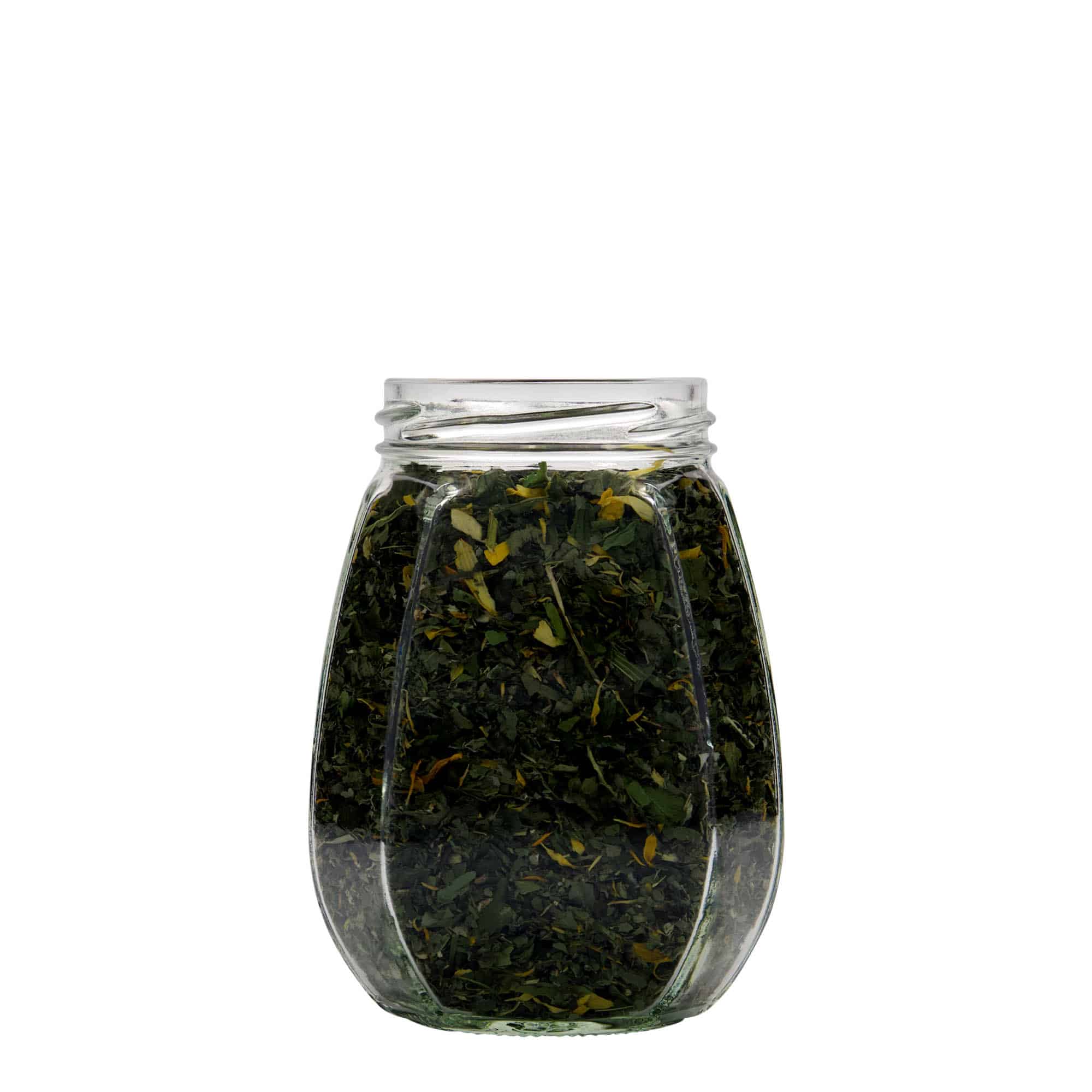 385 ml kaunistuspurk, kuusnurkne, avale: Twist-Off (TO 63)