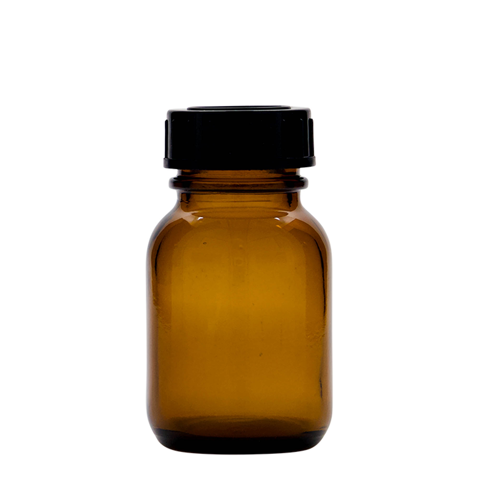 50 ml laiakaelne klaas, pruun, suuava: DIN 32