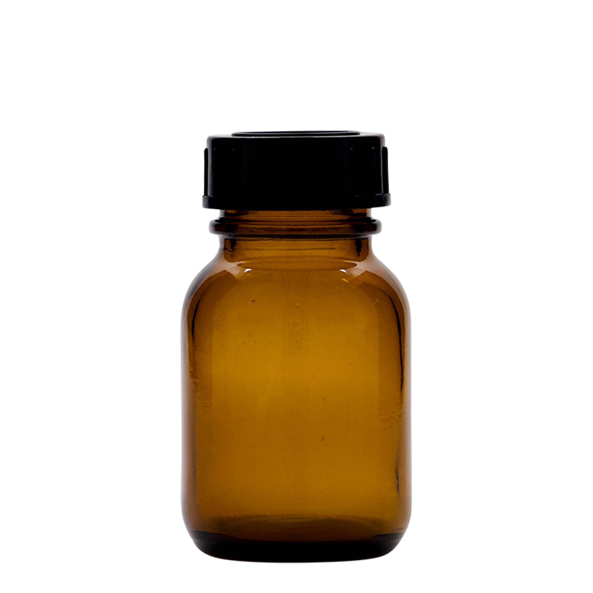 50 ml laiakaelne klaas, pruun, suuava: DIN 32