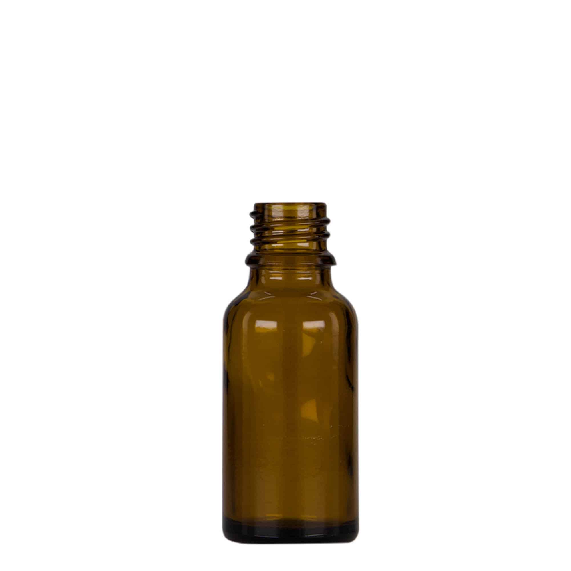 20 ml ravimi pipettpudel, klaas, pruun-must, sulgur: DIN 18