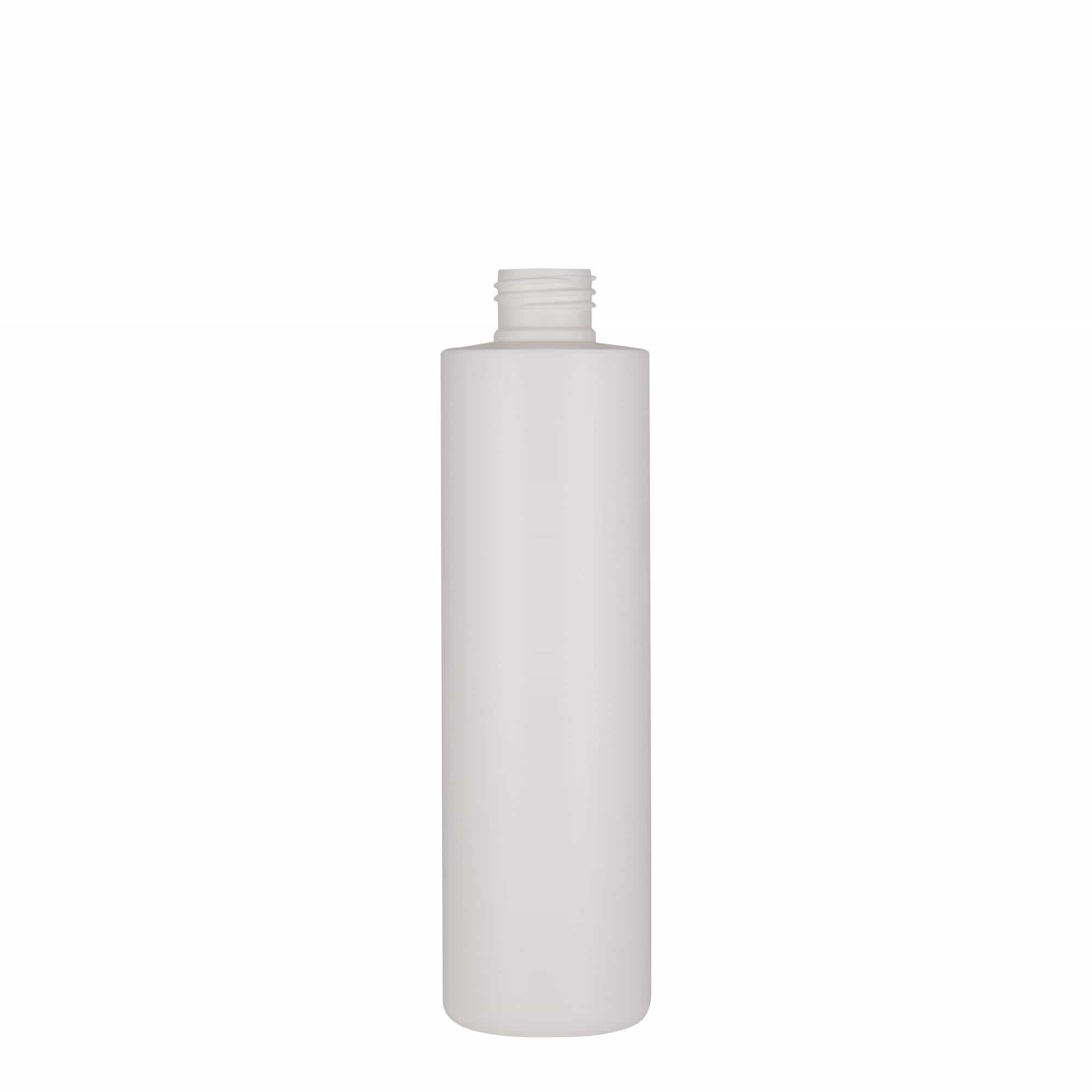 250 ml plastpudel 'Pipe', HDPE, valge, ava: 24/410