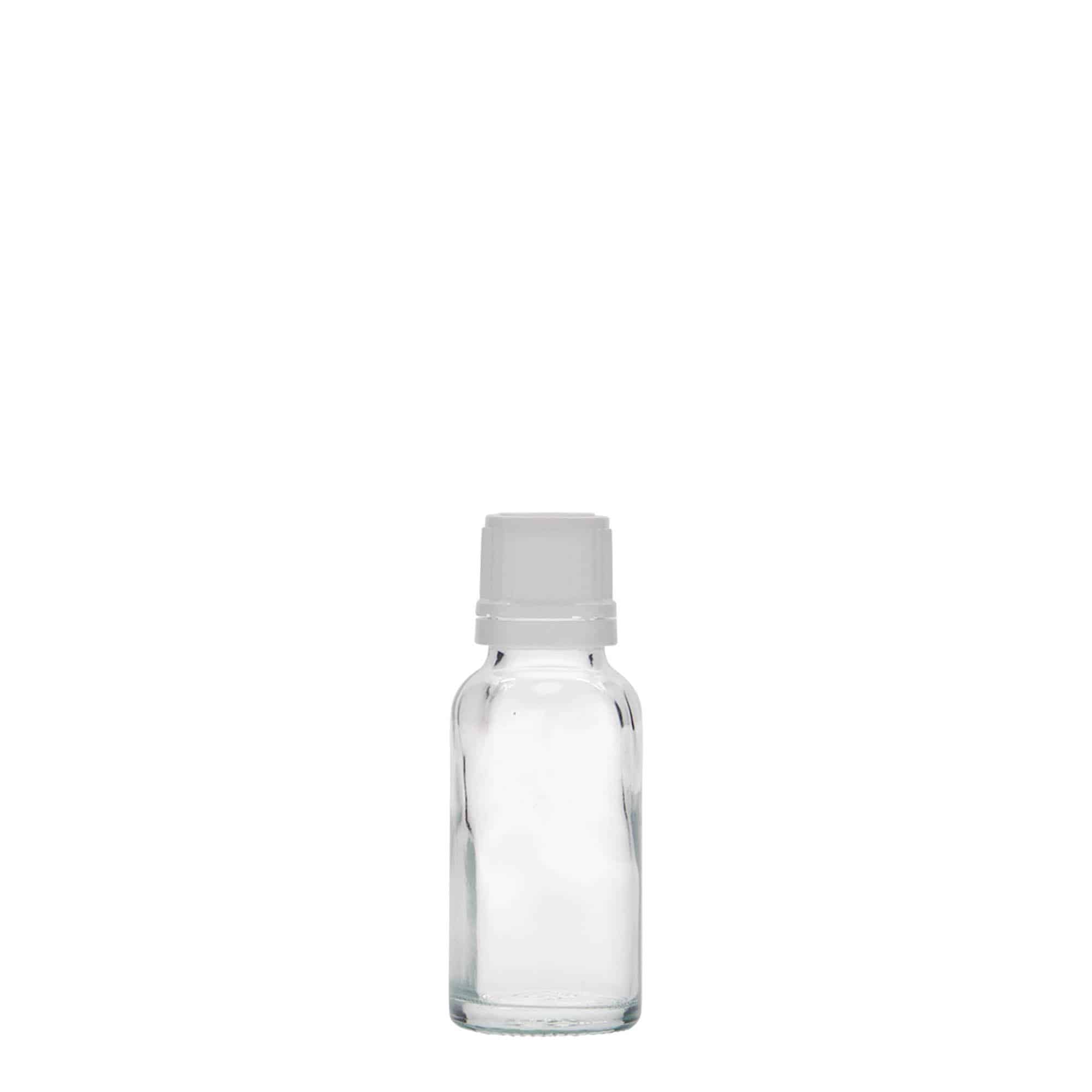 20 ml meditsiinipudel, klaas, suuava: DIN 18
