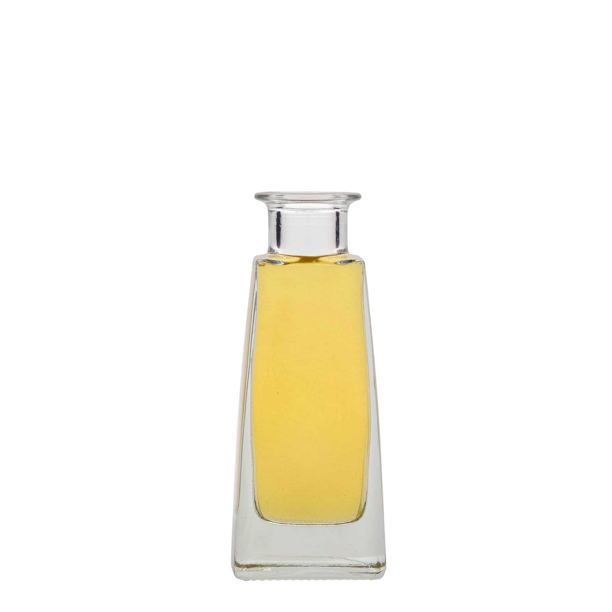 100 ml klaaspudel 'Timmy', ristkülikukujuline, sulgur: kork