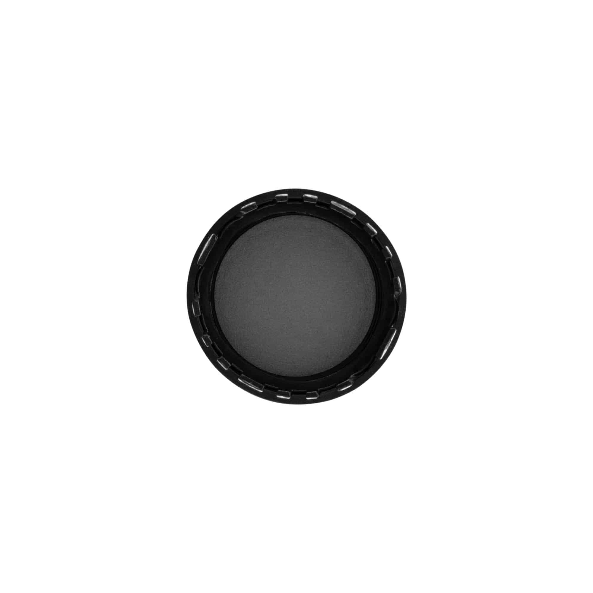 Kruvikork originaalsus, PP-plast, must, avamiseks: DIN 28