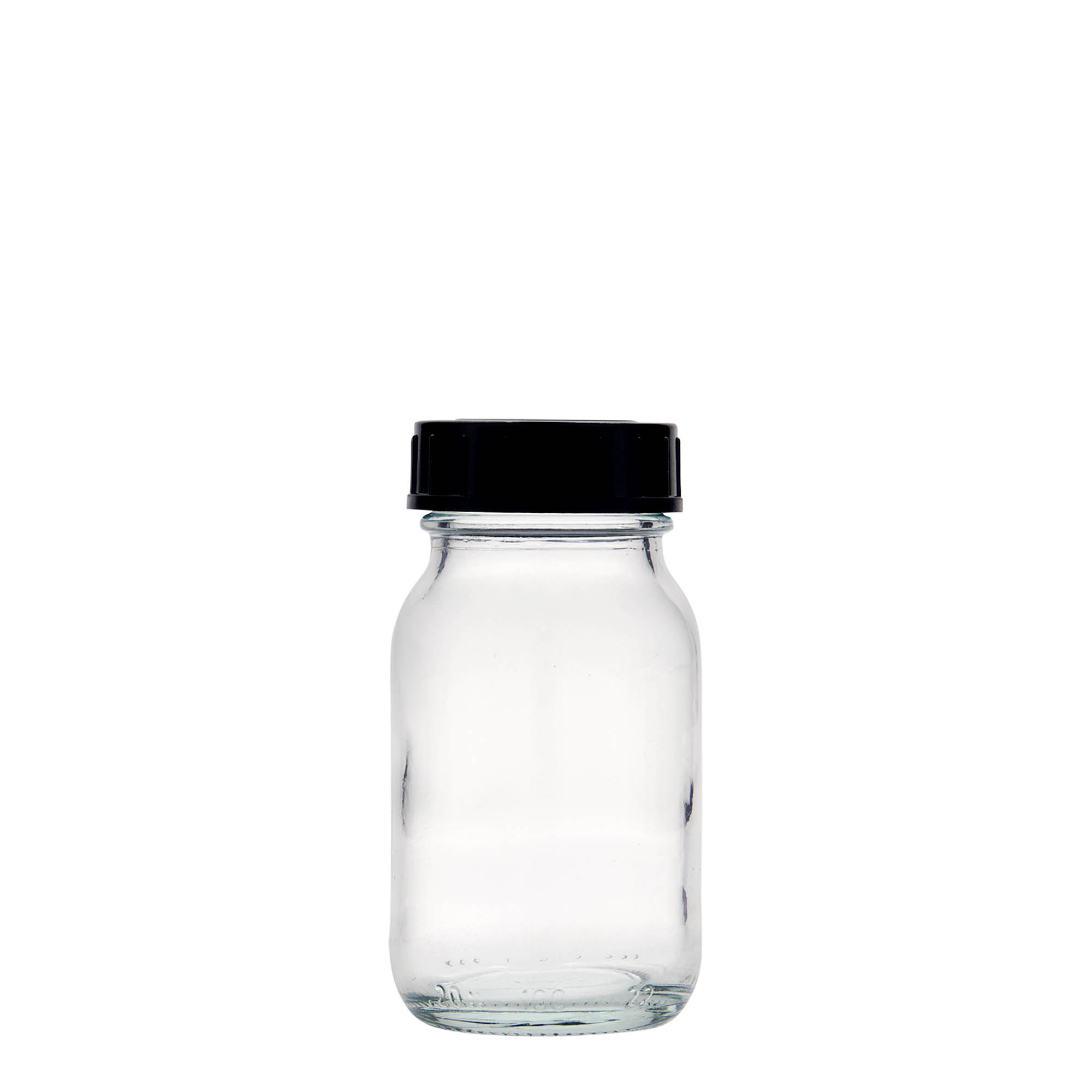 100 ml laiakaelne klaaspurk, ava: DIN 40 100 ml laiakaelne klaaspurk, ava: DIN 40